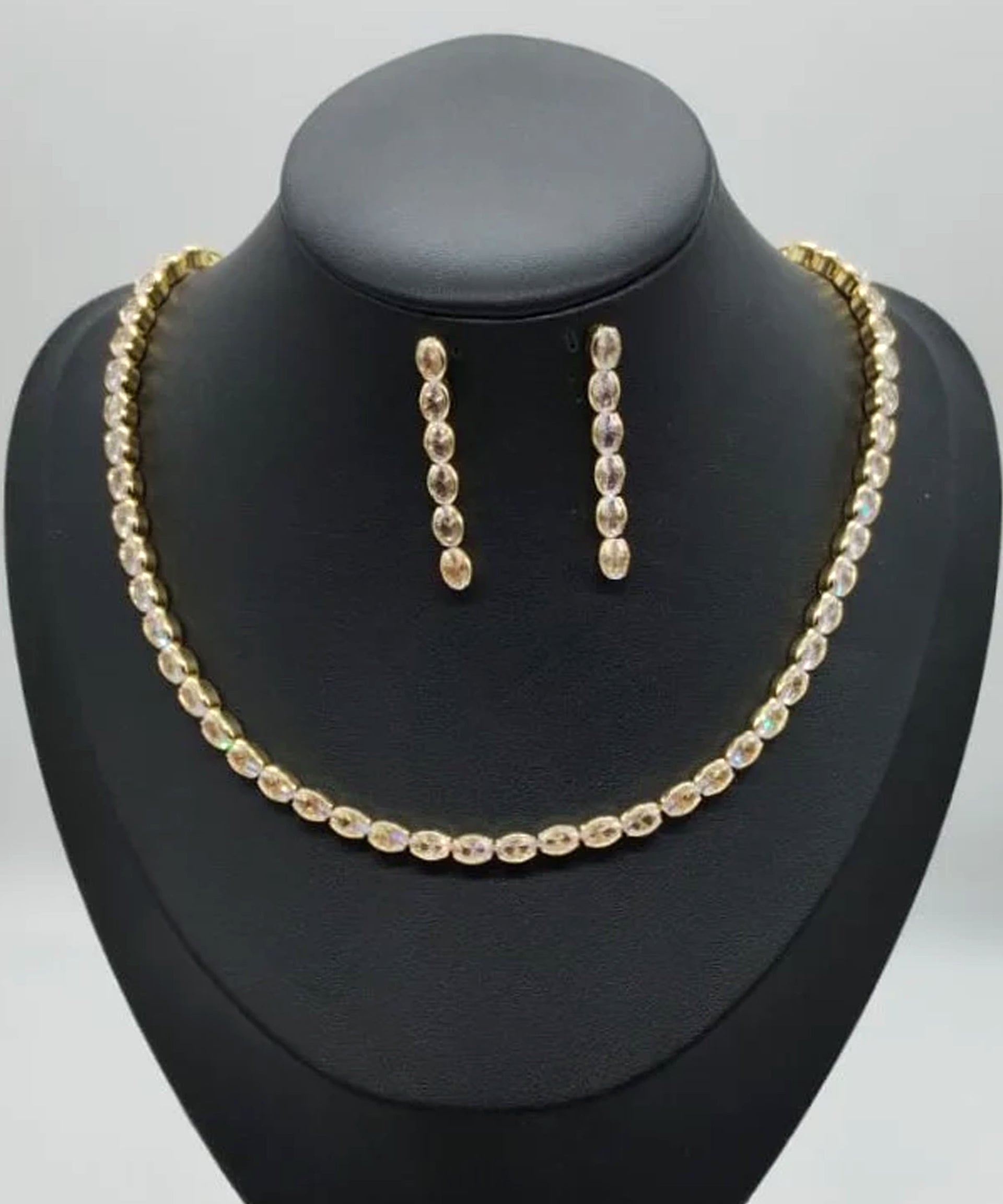 ENZO RUSSO Parure con Zirconi Crystal e Rodiatura Oro