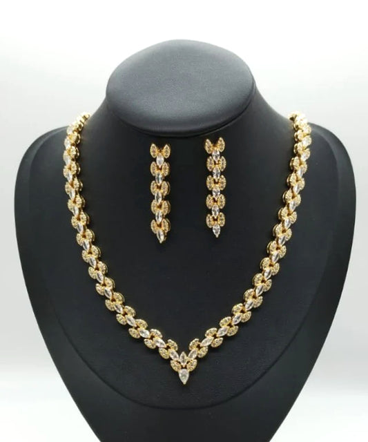 Set ENZO RUSSO Crystal Cubic Zirconia Jewelry Set with Gold Plating Oro | ENZO RUSSO