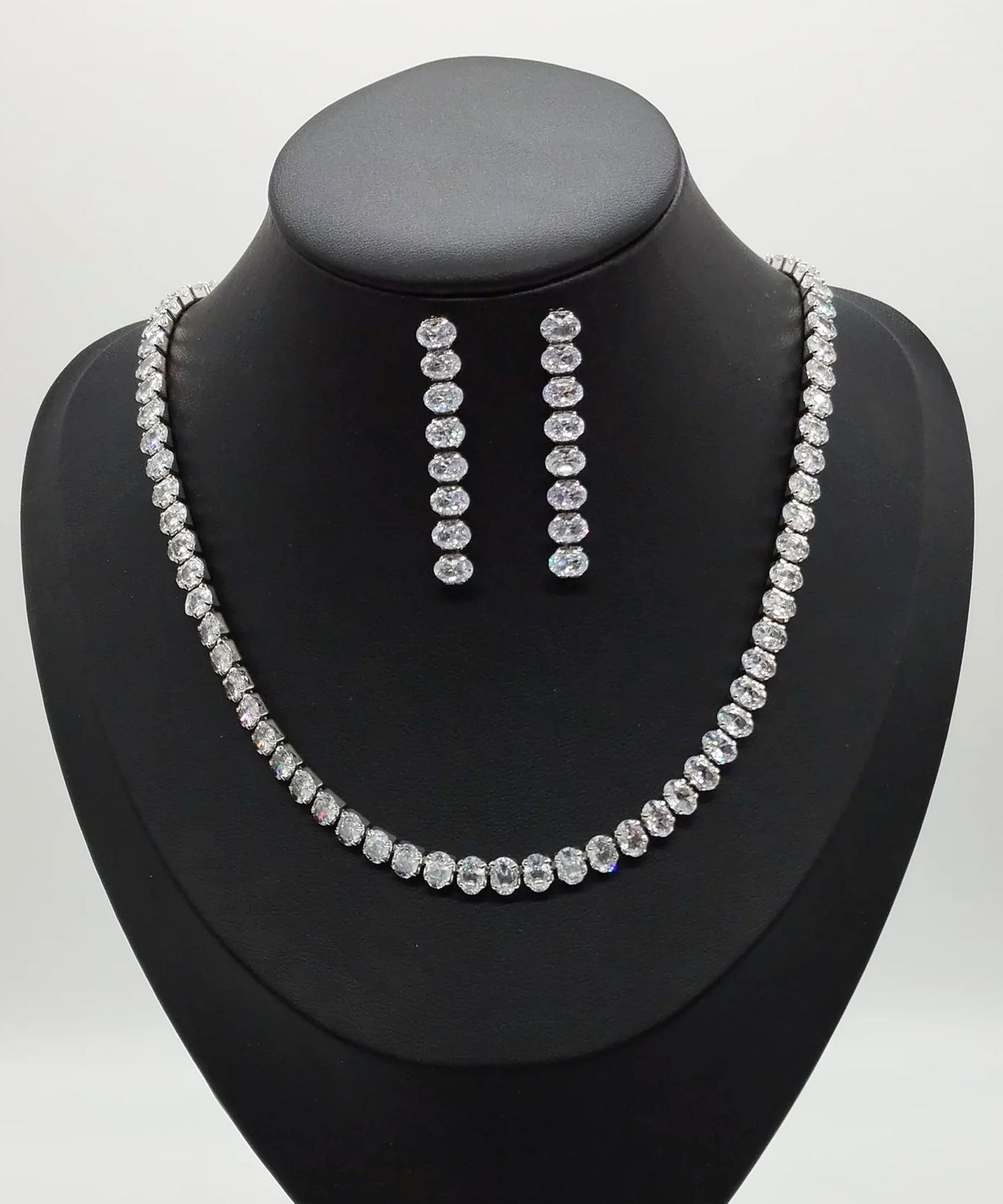 ENZO RUSSO Crystal Cubic Zirconia Jewelry Set with Silver Plating