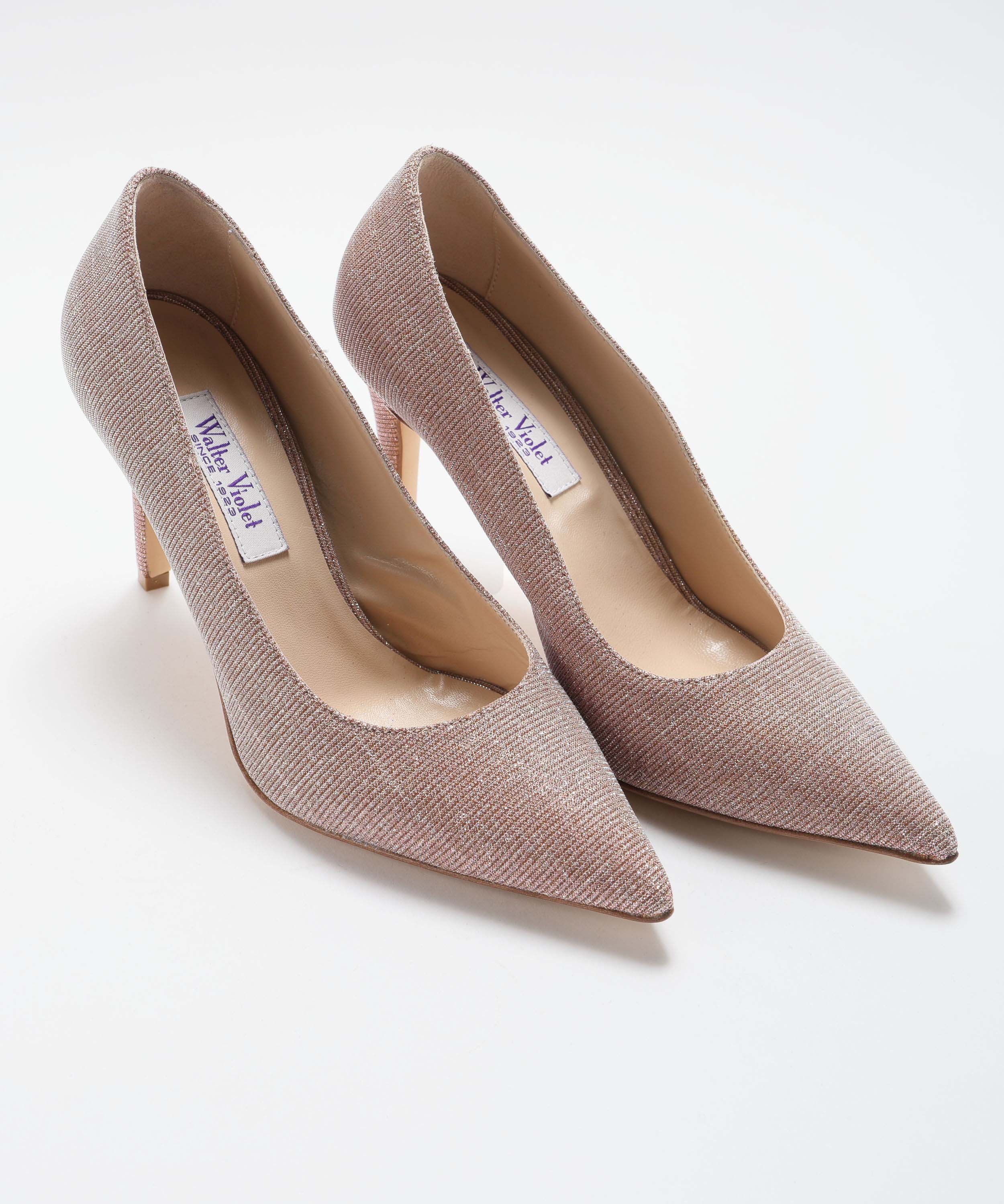 Pumps WALTER VIOLET Pumps in leather and shimmering fabric Carne | WALTER VIOLET