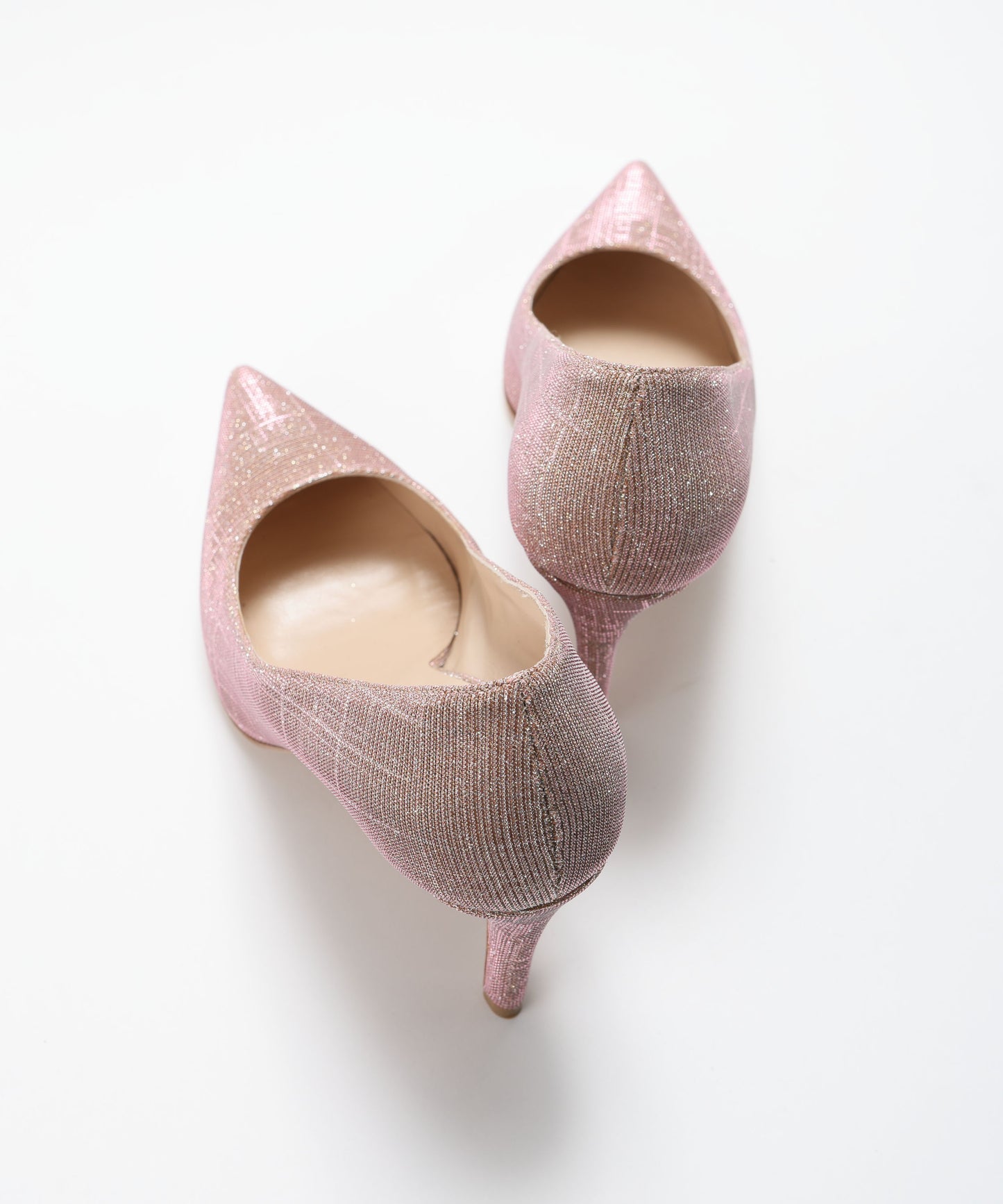 WALTER VIOLET Pumps in leather and shimmering fabric
