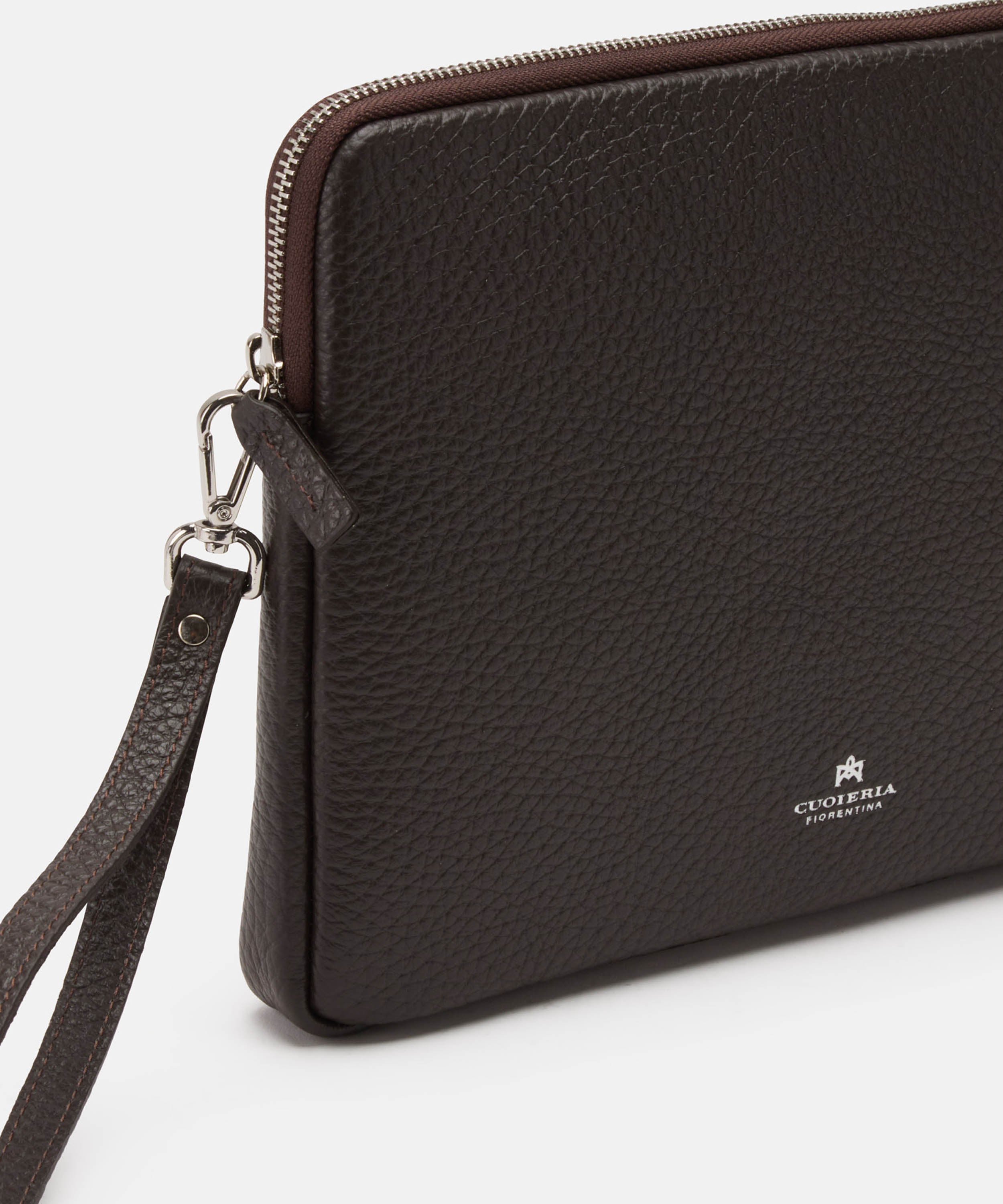 Clutch bags CUOIERIA FIORENTINA  Brad Men’s Tablet Pouch Testa di moro | CUOIERIA FIORENTINA