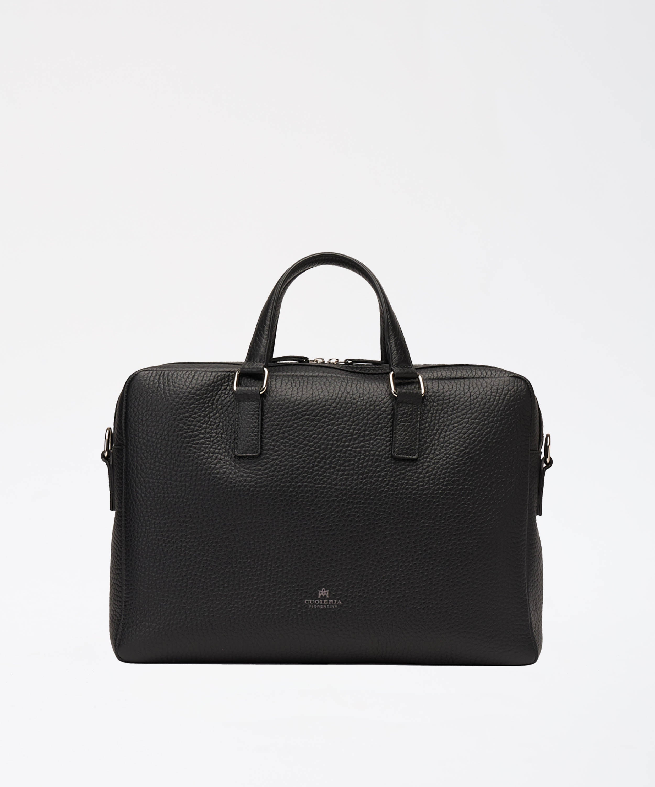 Cartelle CUOIERIA FIORENTINA  Brad 1-Zip 15” Laptop Briefcase Nero | CUOIERIA FIORENTINA