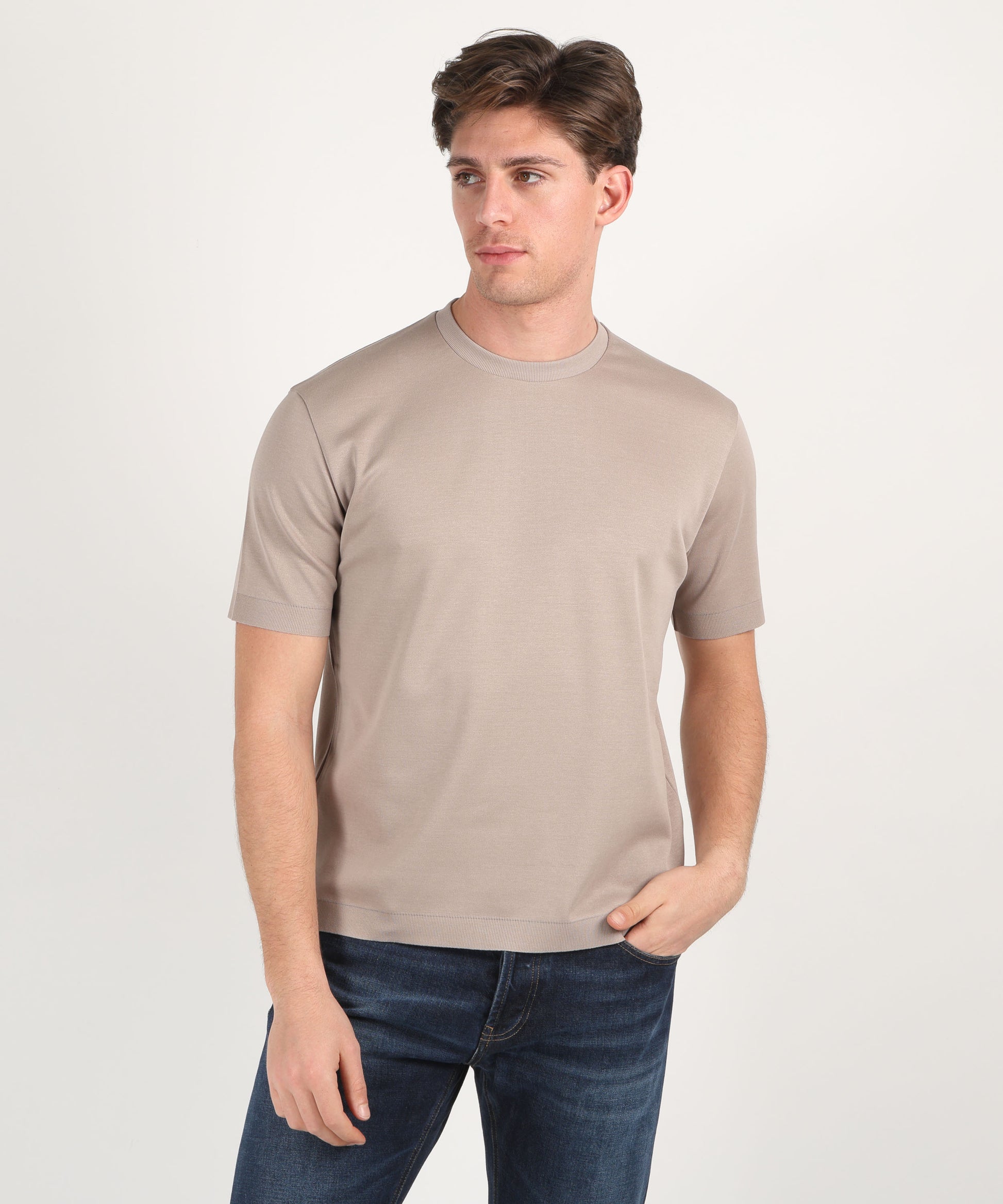 T-shirt HERNO T-shirt in jersey knit effect Tortora | HERNO