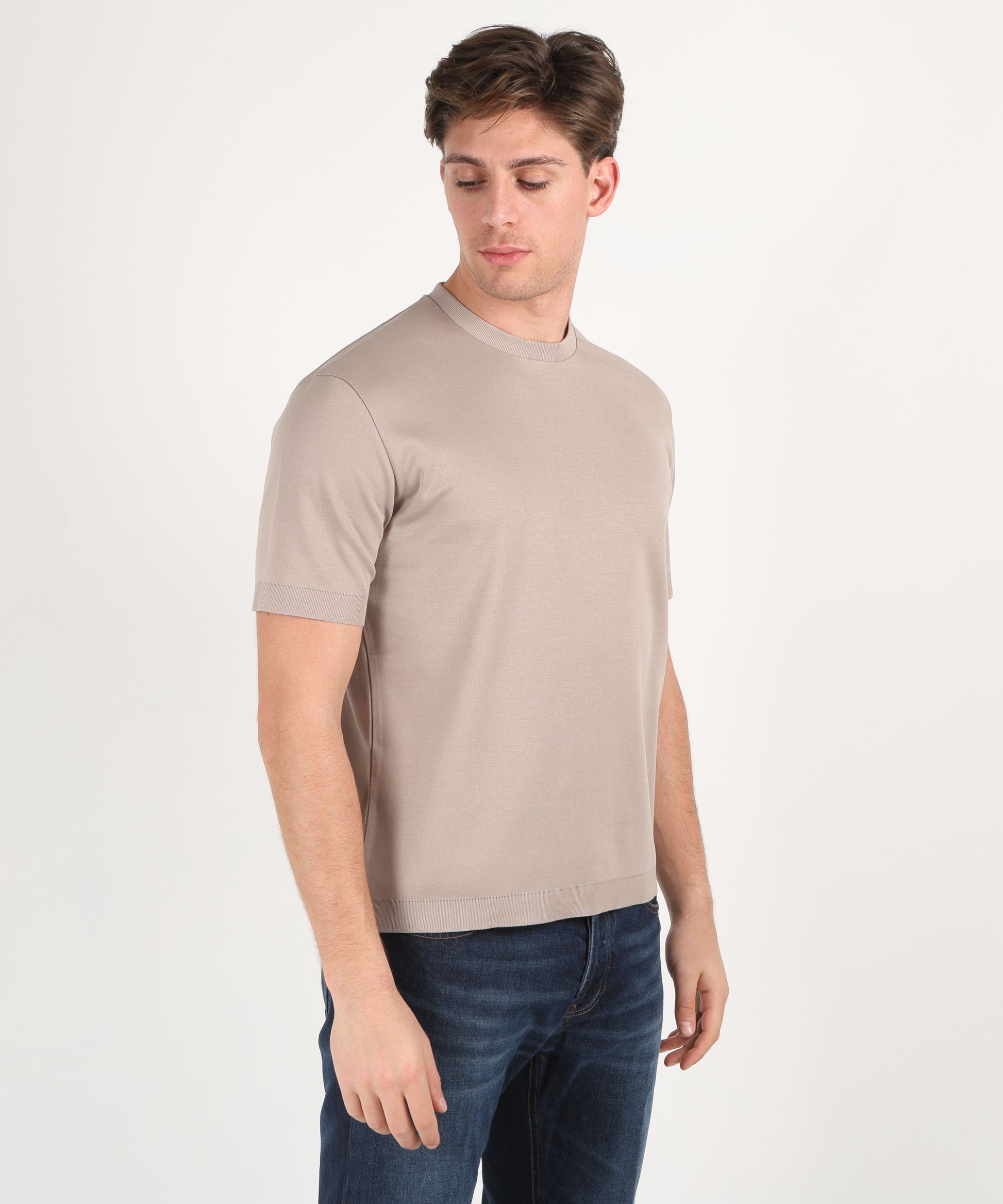 T-shirt HERNO T-shirt in jersey knit effect Tortora | HERNO