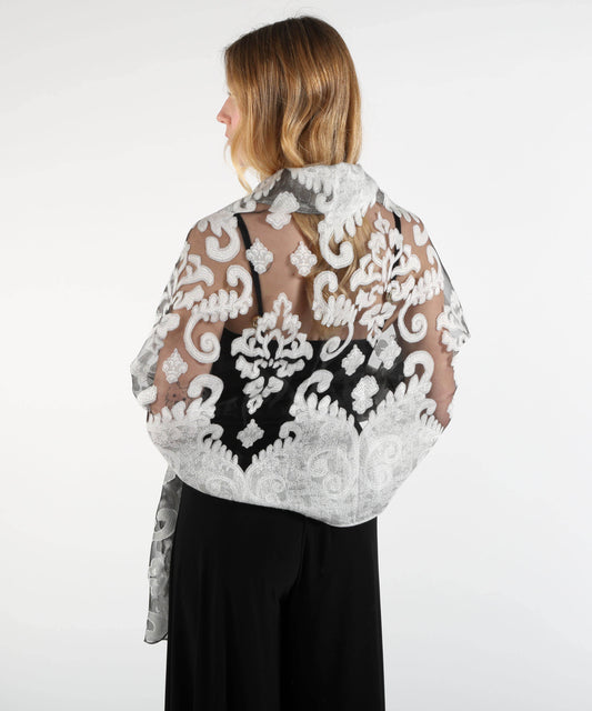Stoles LIUJO SOFT Devoré Lace Stole Ghiaccio | LIUJO SOFT