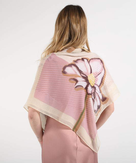 Foulard LIUJO SOFT Large Color-Block Scarf Crema | LIUJO SOFT