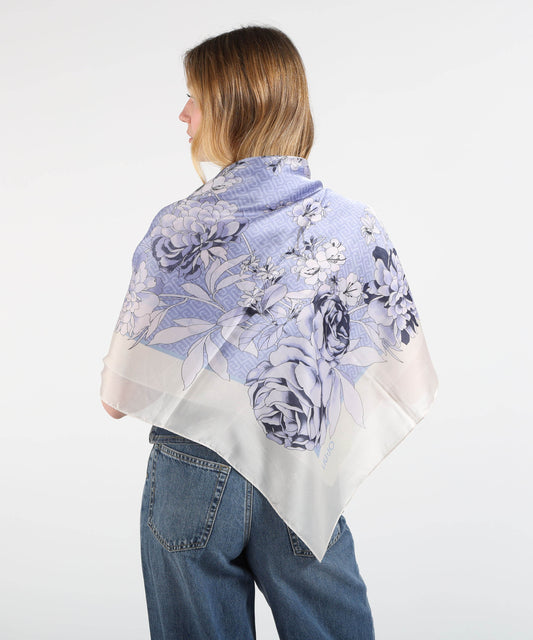 Foulard LIUJO SOFT Large Floral Scarf Azzurro | LIUJO SOFT