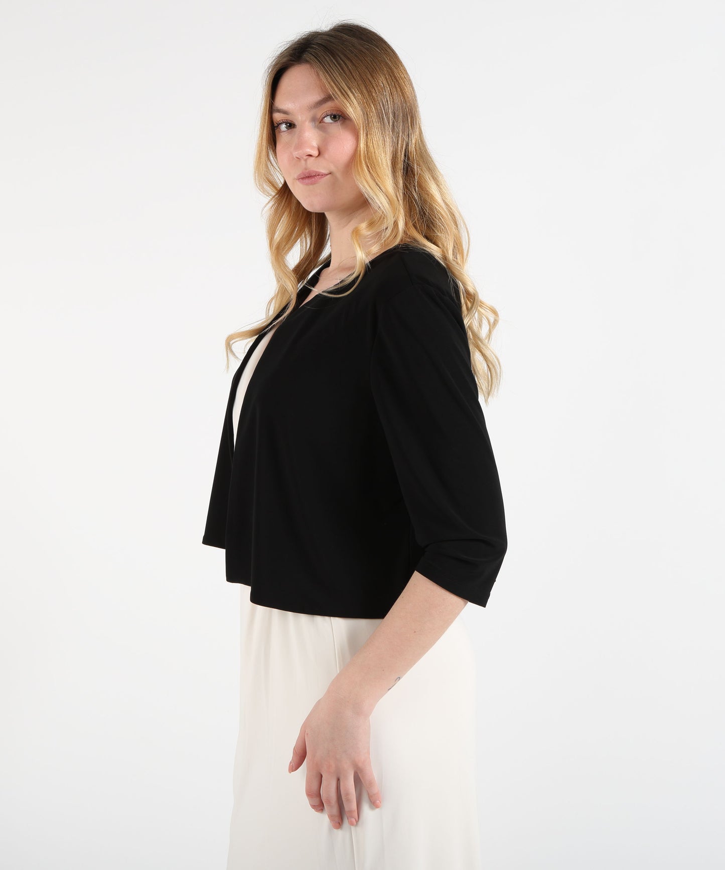 RIBKOFF Fitted Silk-Effect Knit Jacket