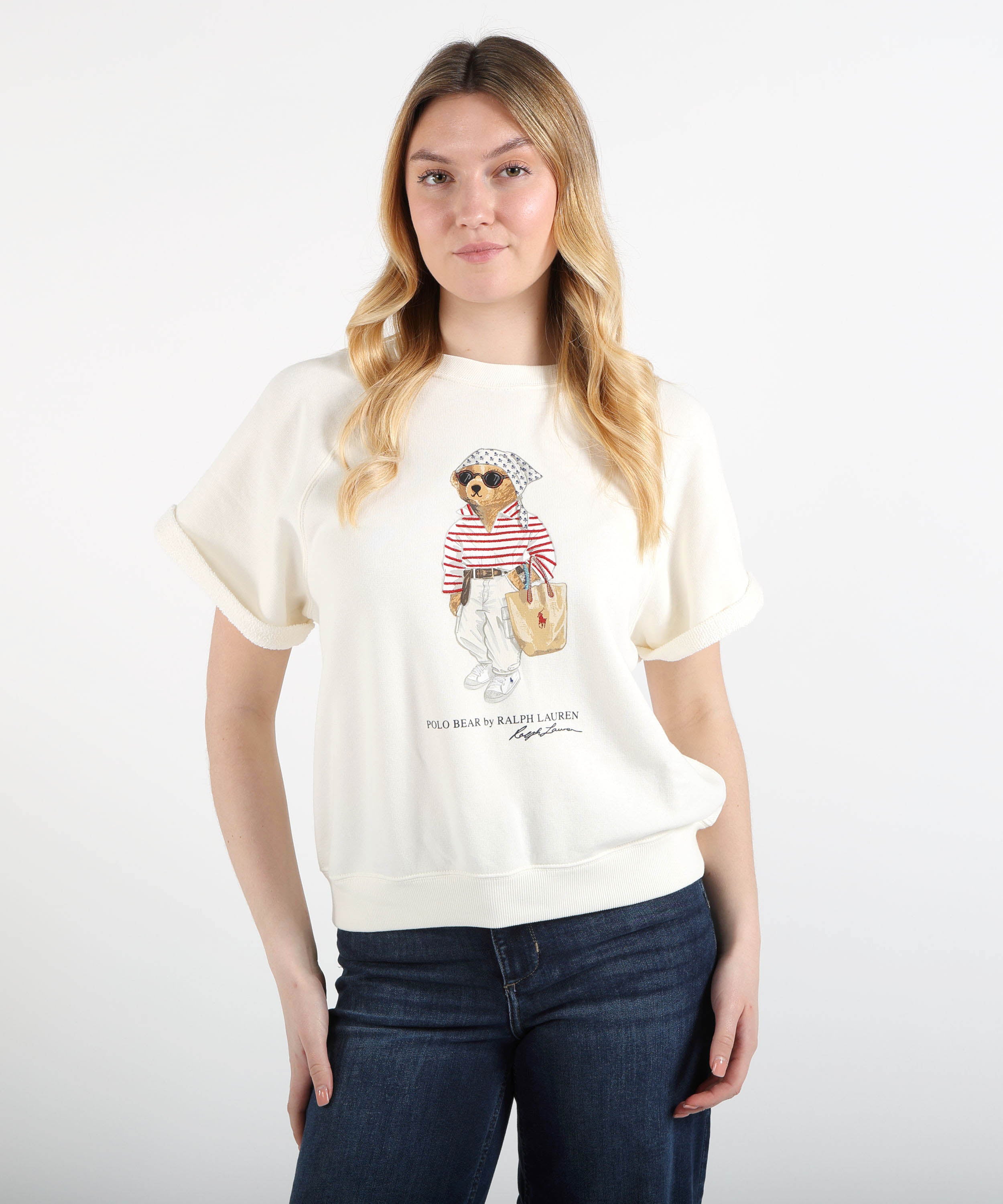Maglie POLO RALPH LAUREN Felpa a maniche corte in pile Polo Bear Bianco | POLO RALPH LAUREN