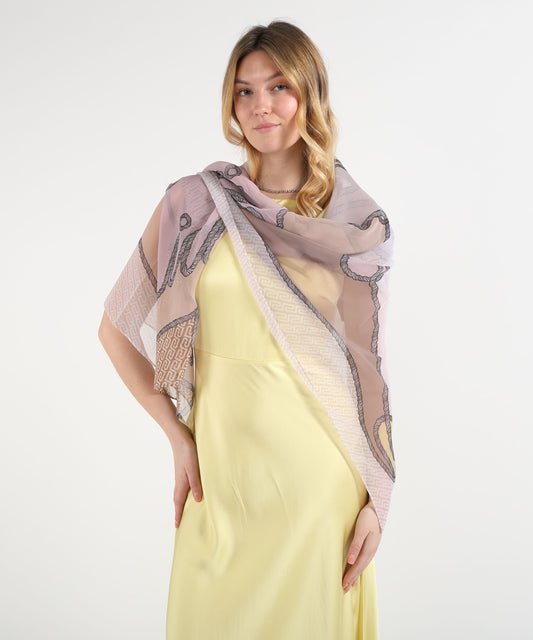 LIUJO SOFT Lightweight Graphic Print Scarf