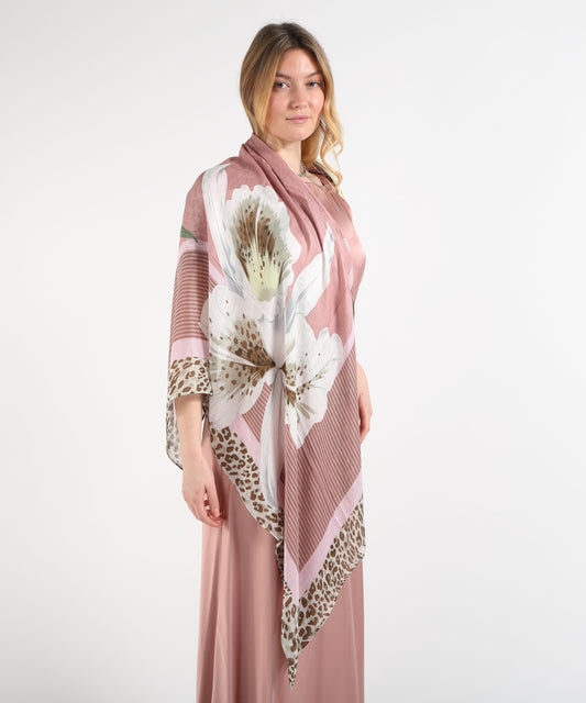 LIUJO SOFT Large Color-Block Scarf