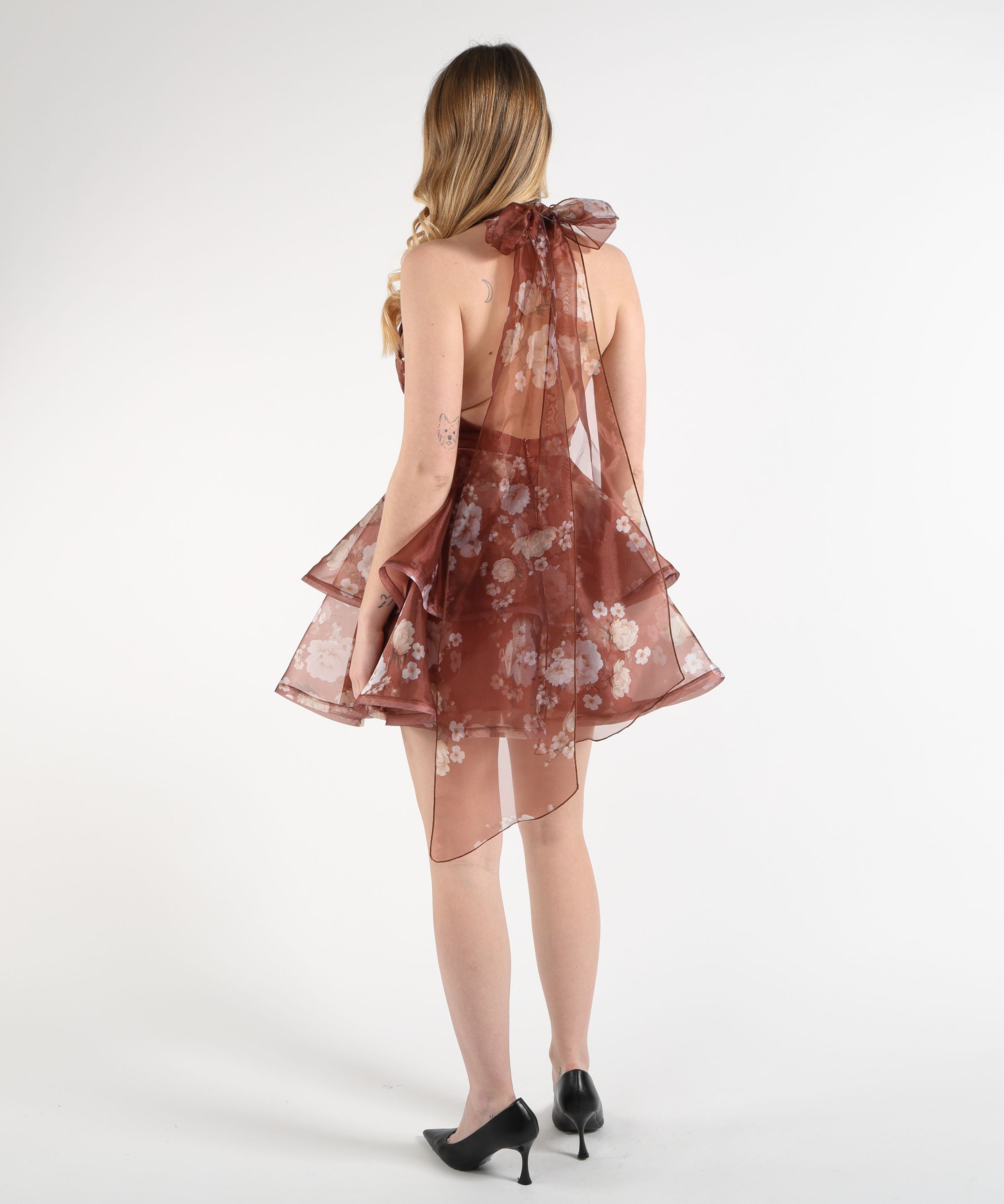 Dresses & Suits SILENCE LIMITED ruffle mini dress Tabacco | SILENCE LIMITED
