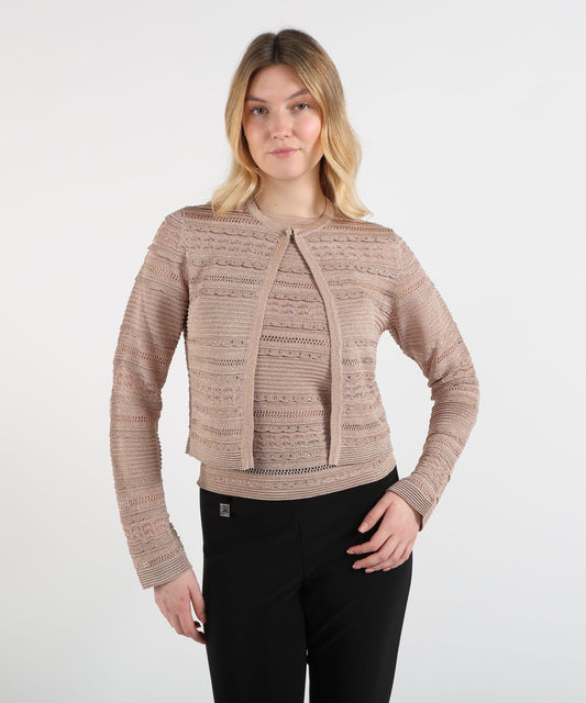 Jackets LIUJO BLACK  Openwork Cardigan Nude | LIUJO BLACK