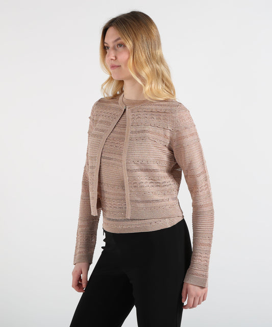 Jackets LIUJO BLACK  Openwork Cardigan Nude | LIUJO BLACK