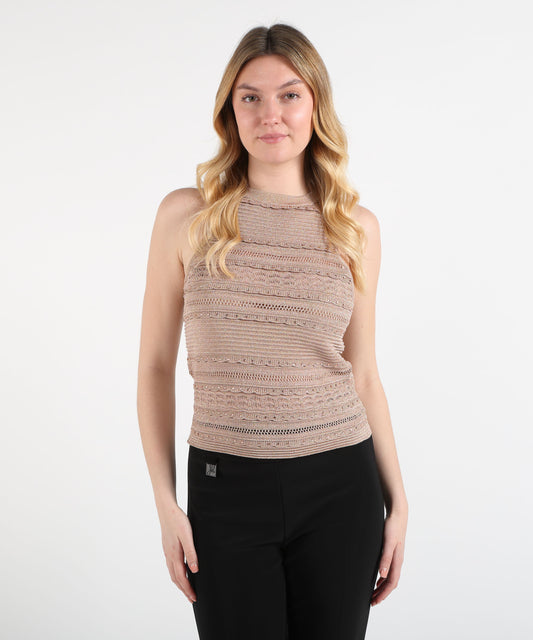 Knitwear LIUJO BLACK Women’s Openwork Knit Top Nude | LIUJO BLACK