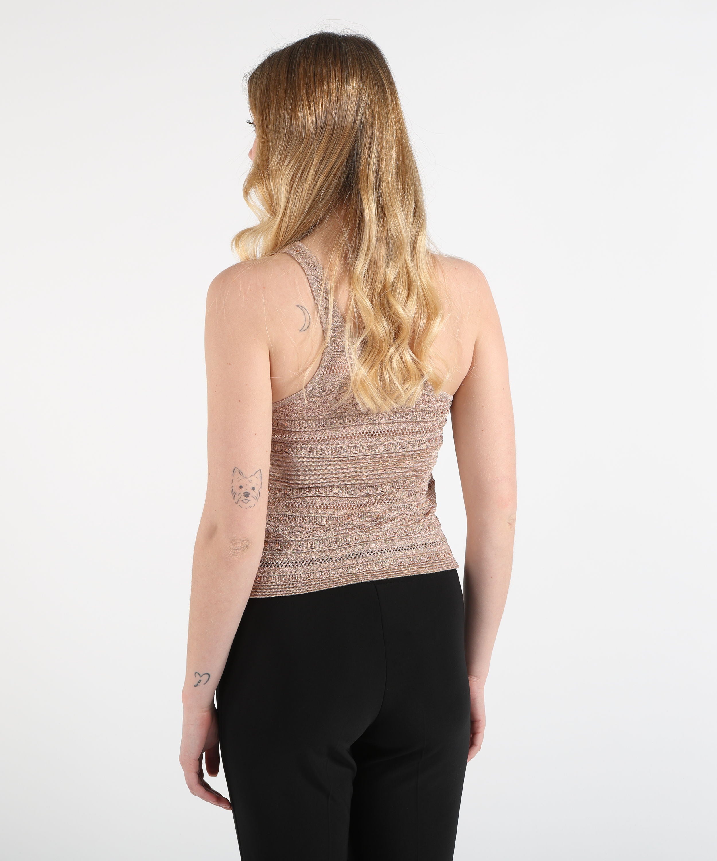 Knitwear LIUJO BLACK Women’s Openwork Knit Top Nude | LIUJO BLACK