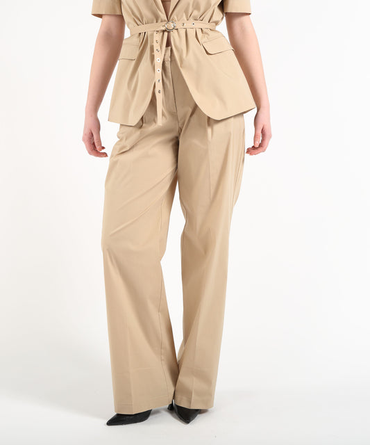 Pantaloni LIUJO BLACK pantaloni plissati con bottoni Beige | LIUJO BLACK