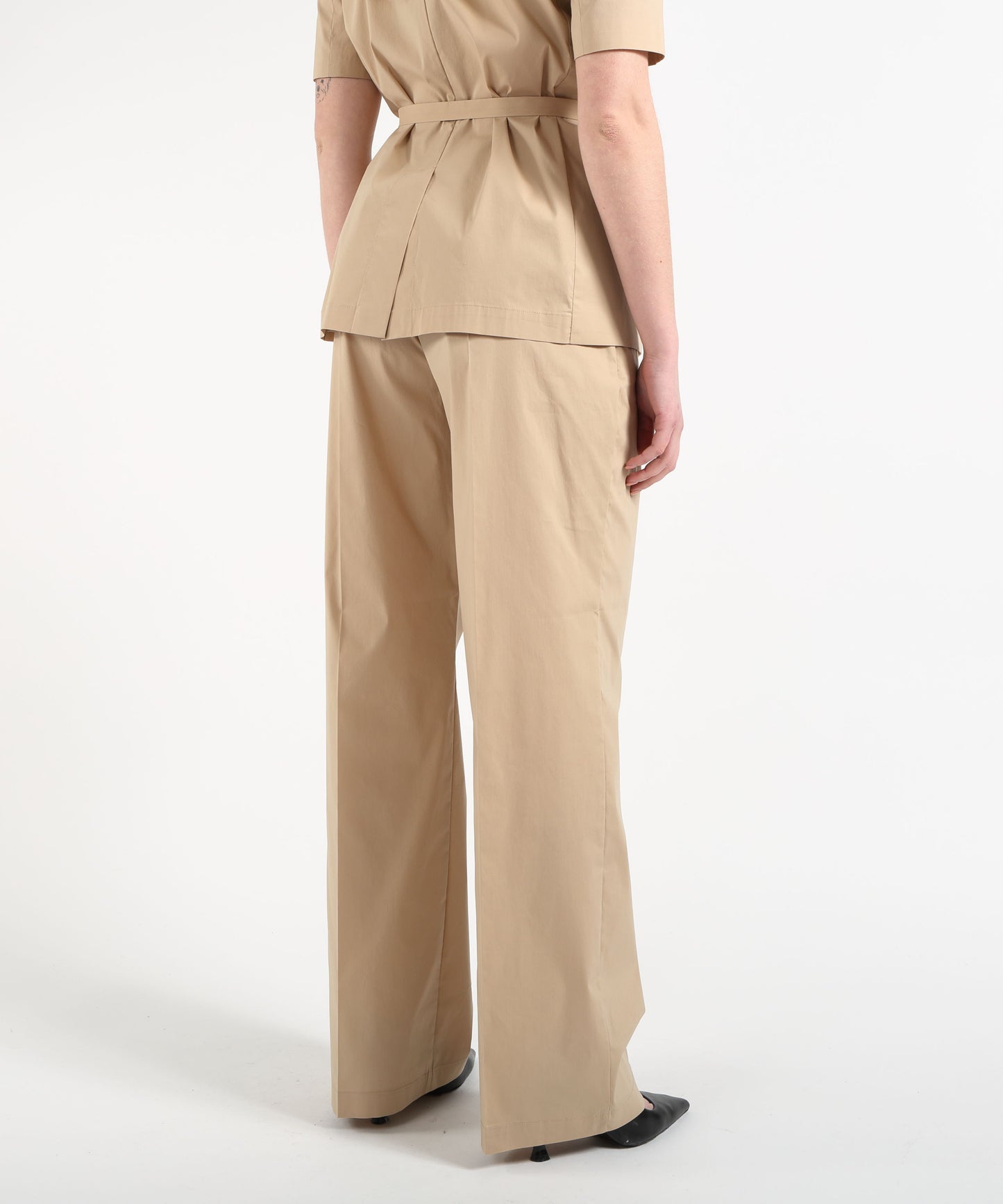LIUJO BLACK pantaloni plissati con bottoni