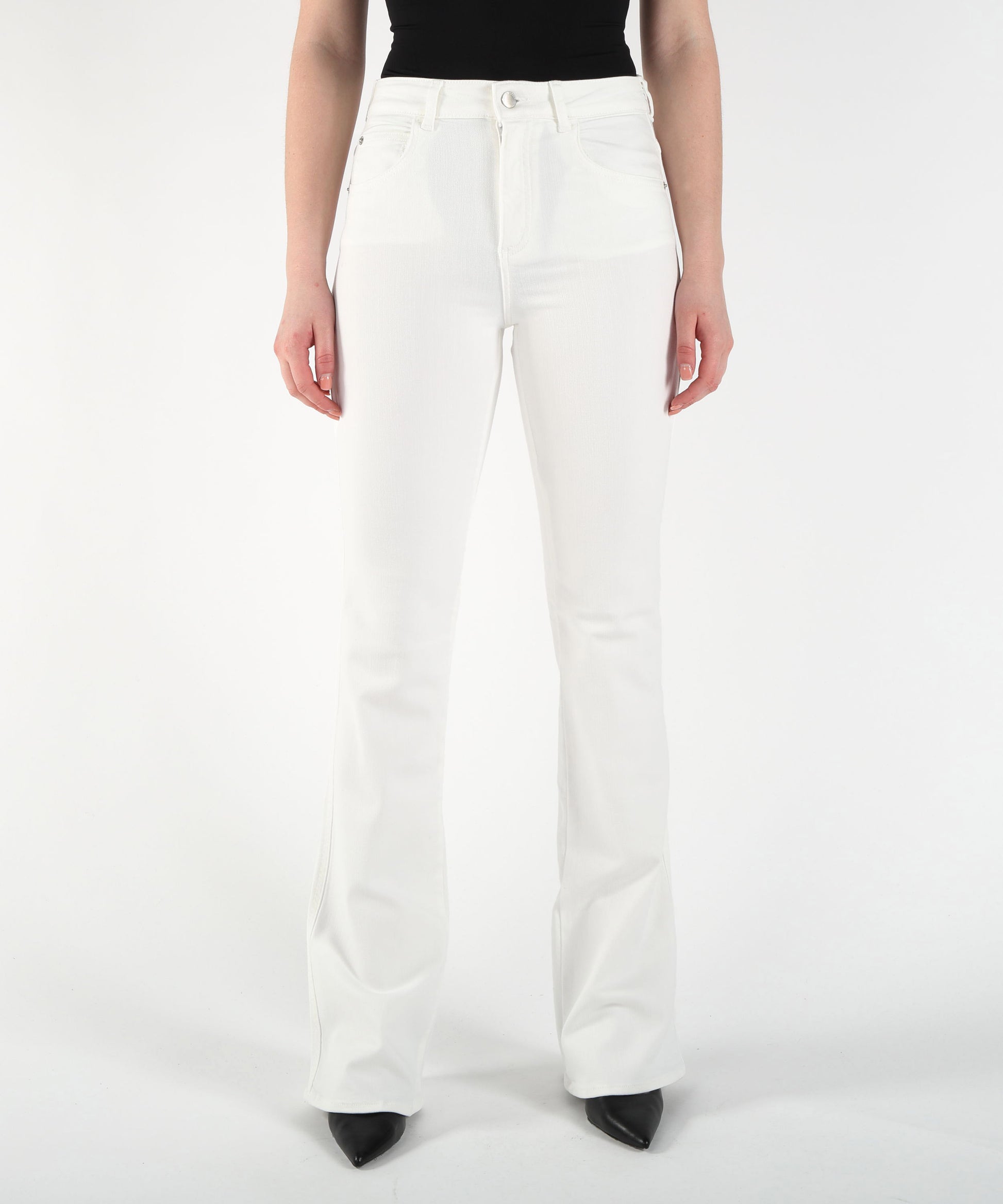 Trousers EMPORIO ARMANI Mid-Rise Flared Jeans Bianco | EMPORIO ARMANI