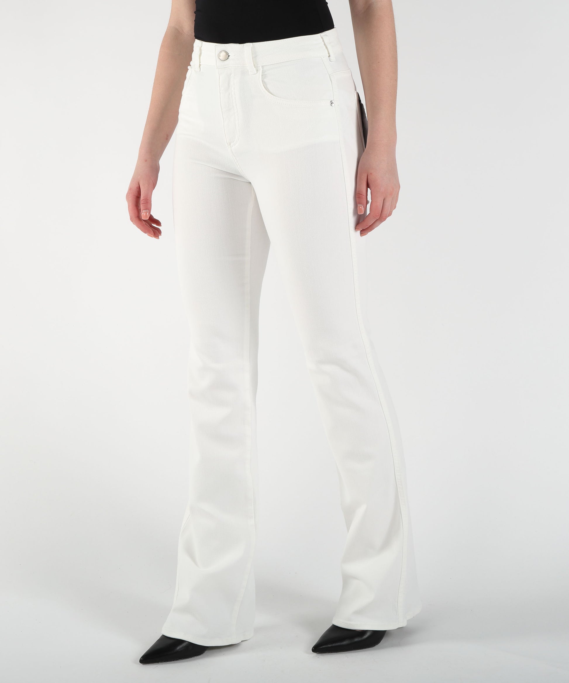 Trousers EMPORIO ARMANI Mid-Rise Flared Jeans Bianco | EMPORIO ARMANI