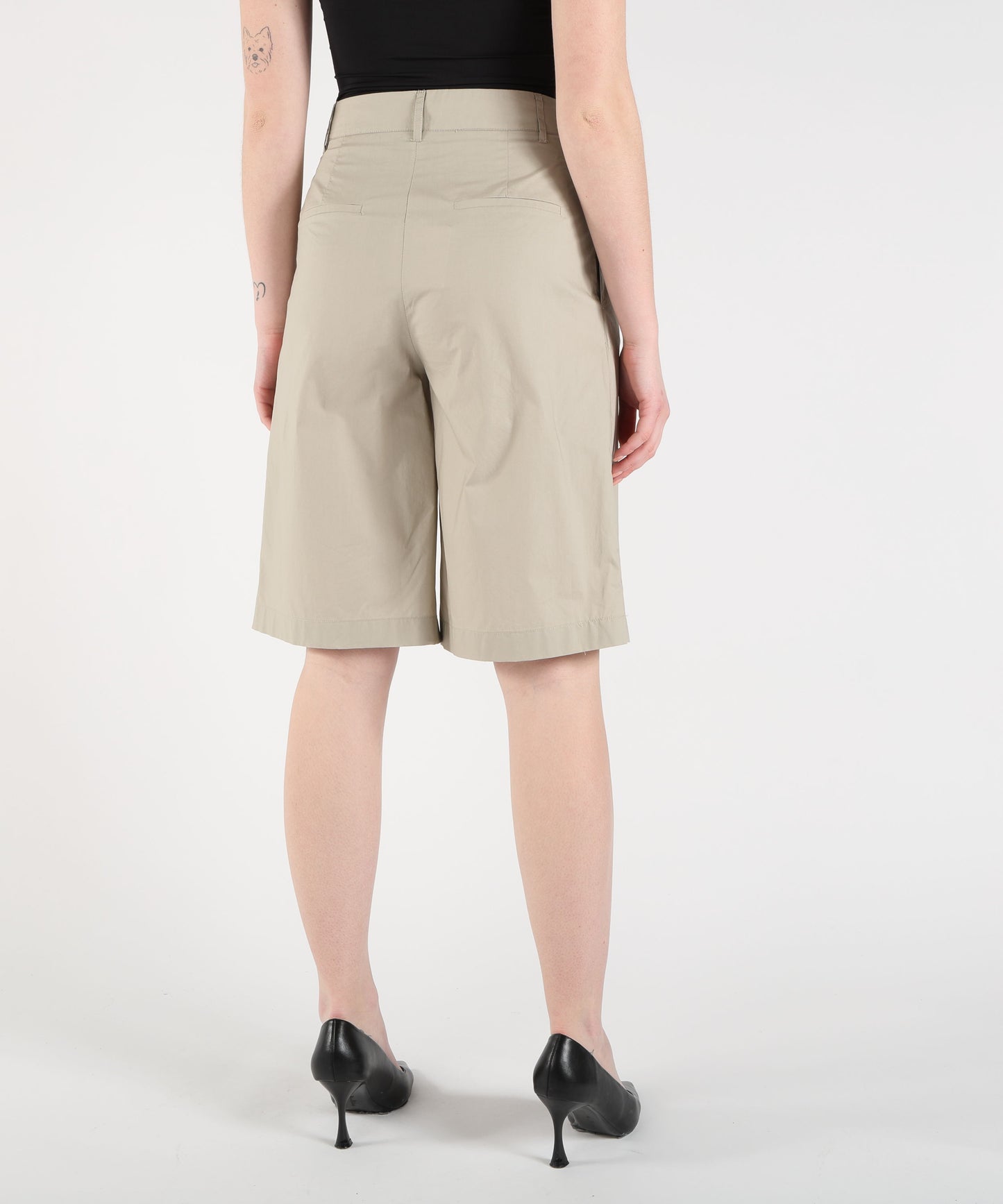 LIUJO WHITE Poplin Bermuda Shorts