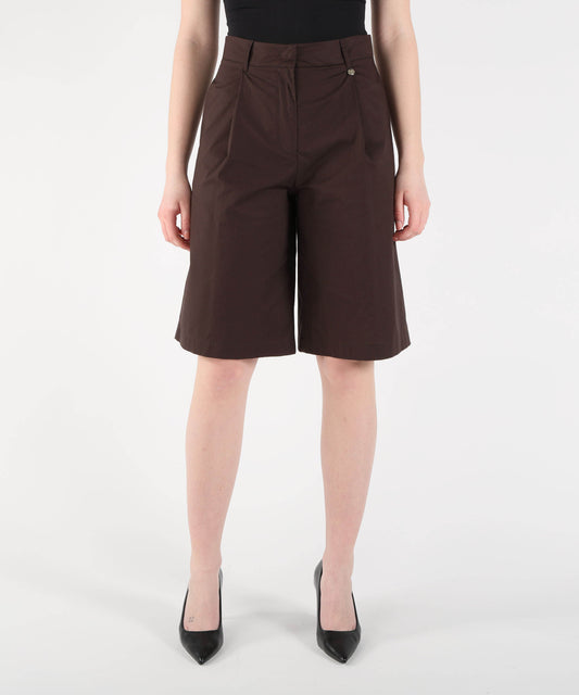 Bermudas LIUJO WHITE Poplin Bermuda Shorts Marrone | LIUJO WHITE