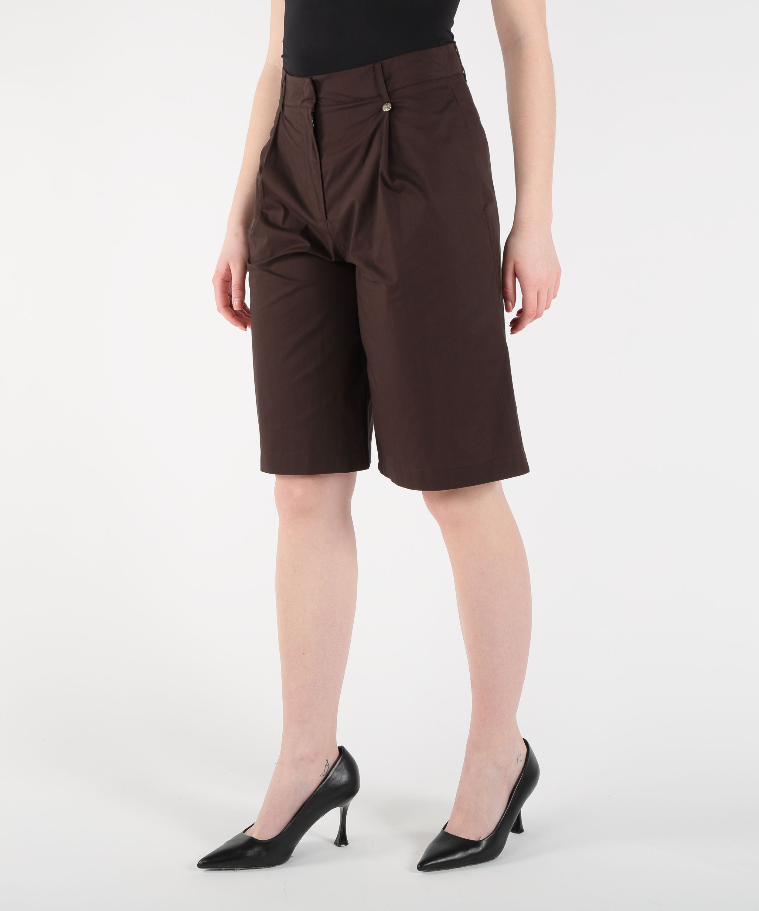 Bermudas LIUJO WHITE Poplin Bermuda Shorts Marrone | LIUJO WHITE