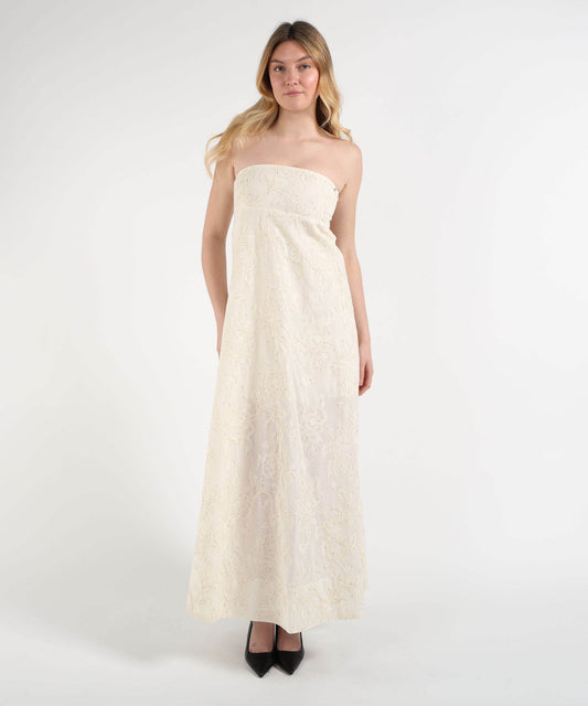 Dresses &amp; Suits LIUJO WHITE Sleeveless Floral Midi Dress Naturale | LIUJO WHITE