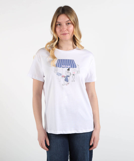 T-shirts LIUJO WHITE Printed T-Shirt Bianco | LIUJO WHITE