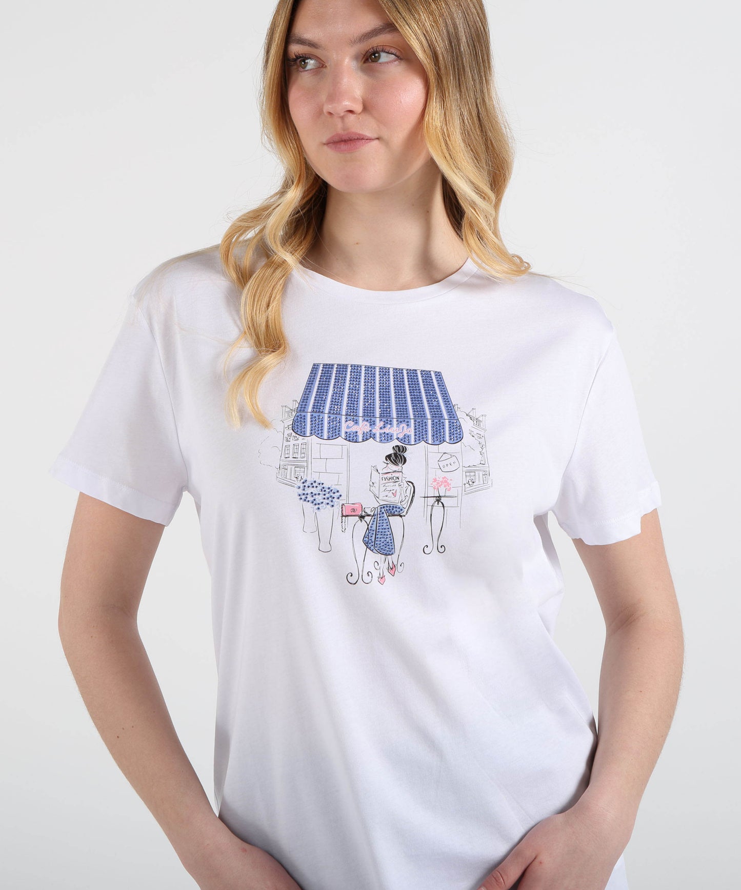LIUJO WHITE T-shirt con stampa