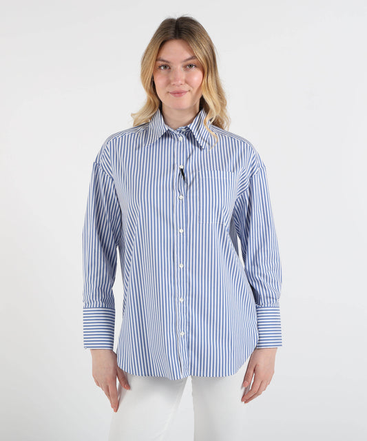 Camicie PENNYBLACK Camicia oversize in popline Rigata | PENNYBLACK