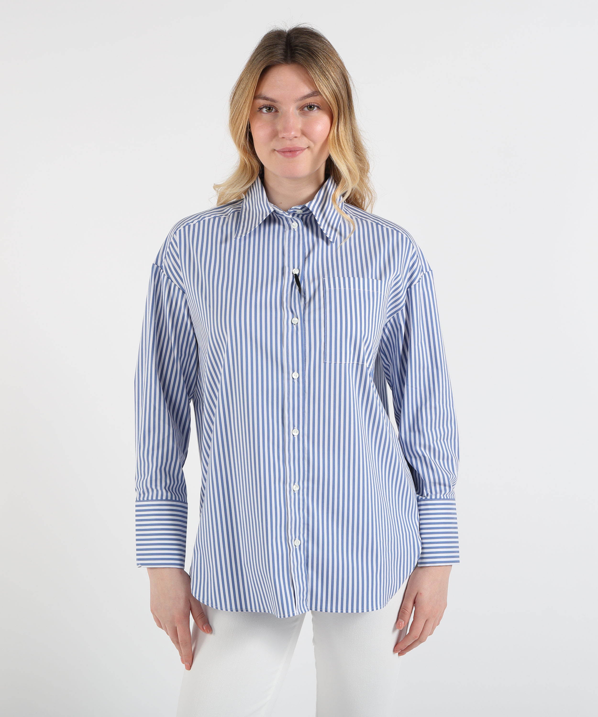 Camicie PENNYBLACK Camicia oversize in popline Rigata | PENNYBLACK