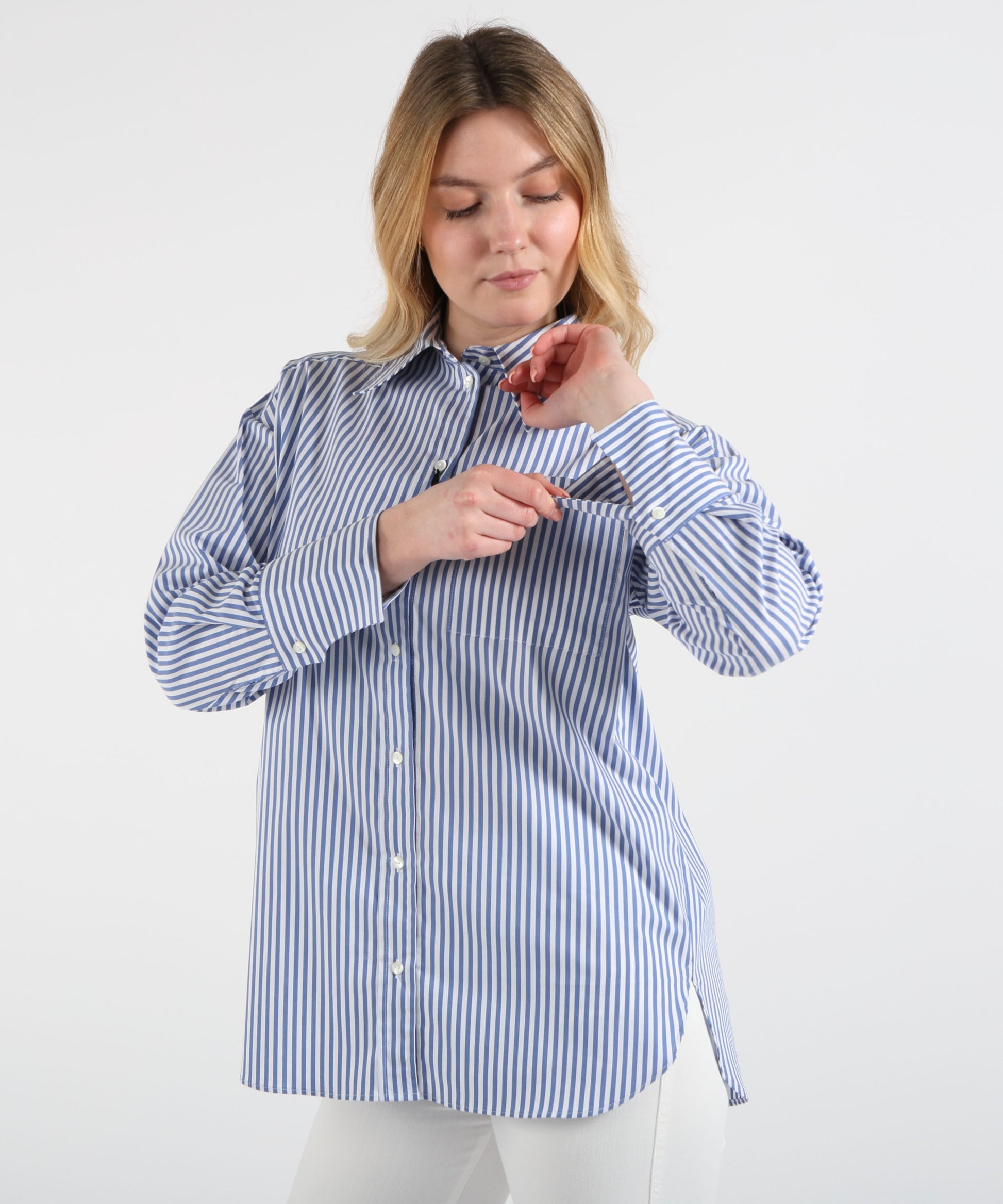 Camicie PENNYBLACK Camicia oversize in popline Rigata | PENNYBLACK