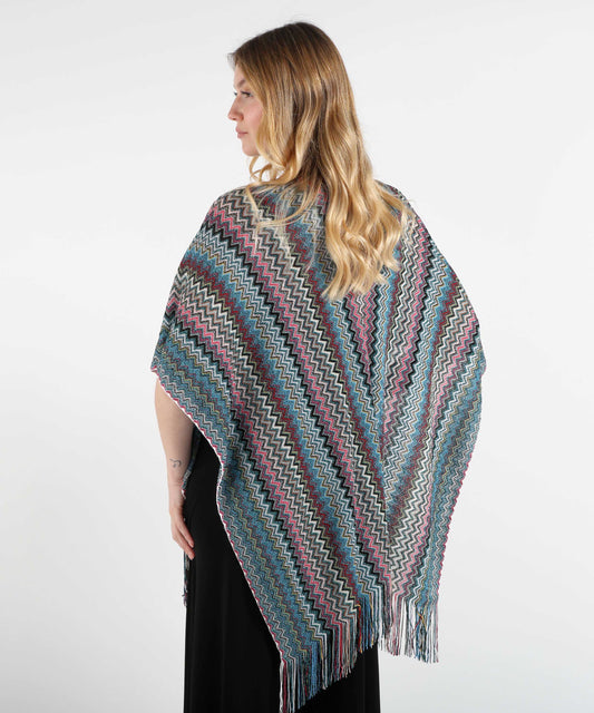 Ponchos MISSONI Printed Poncho with Fringes Multicolor | MISSONI