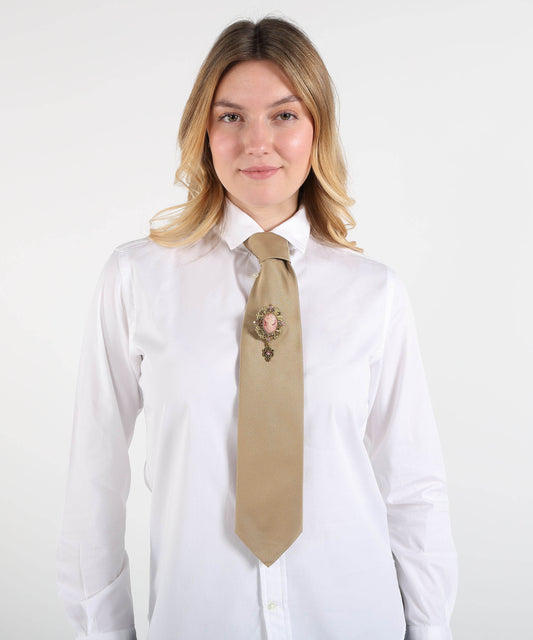 MARINO Tie with Brooch