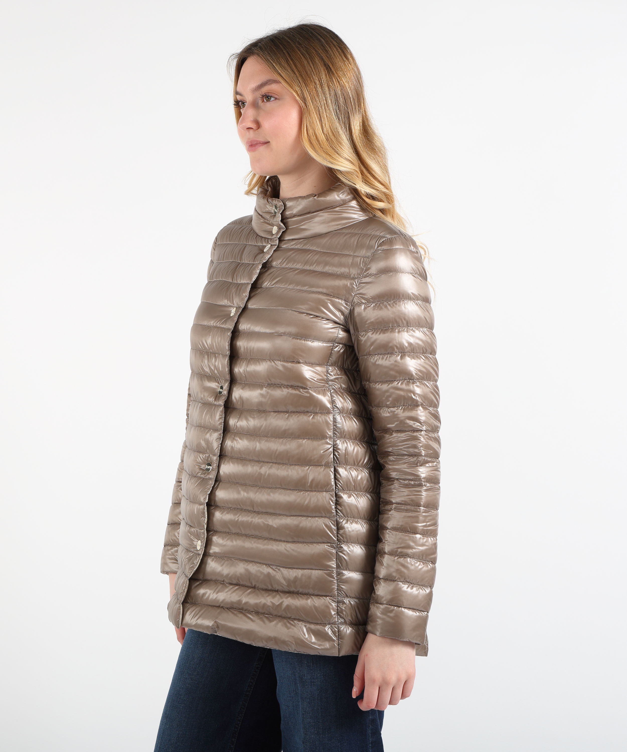 Piumini HERNO HERNO A SHAPE REVERSIBILE NYLON Tortora/chantilly | HERNO