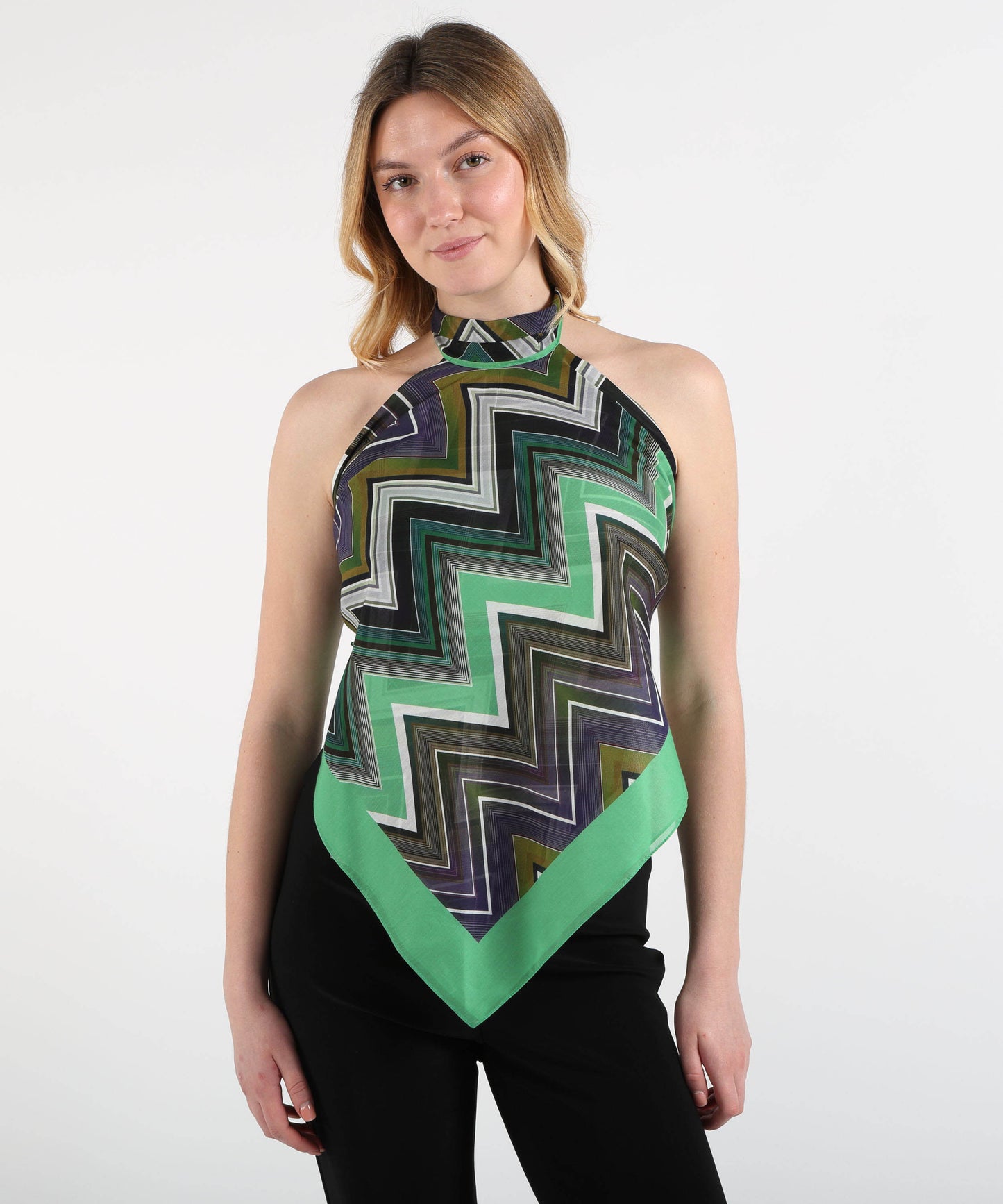 MISSONI Top Triangolare con Collo Alto e Fiocco