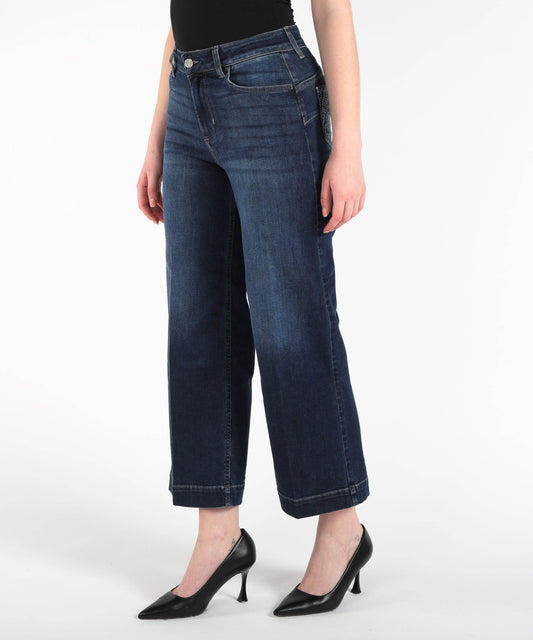 Jeans LIUJO denim Jeans flare con strass Denim | LIUJO denim