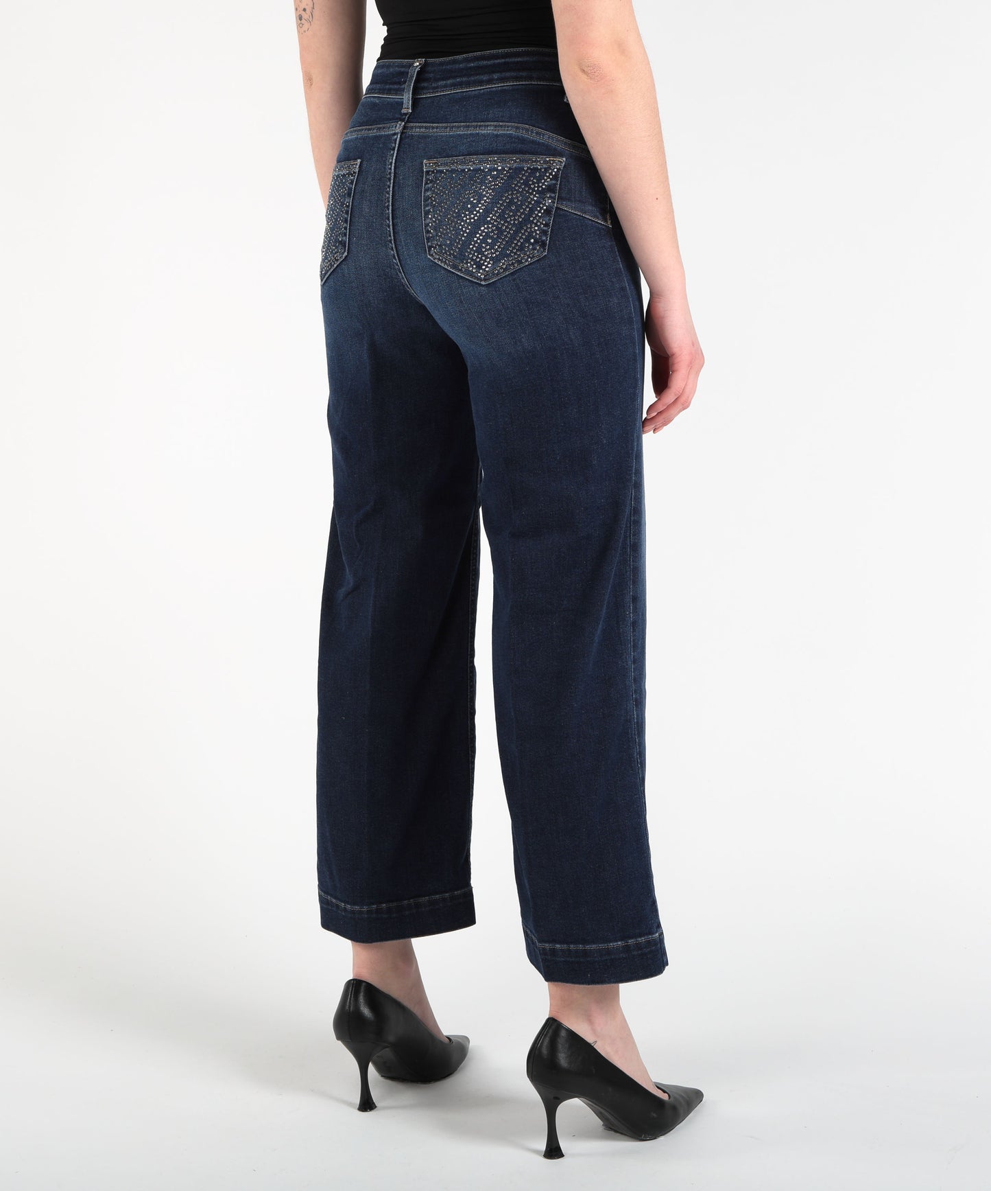 LIUJO denim Jeans flare con strass