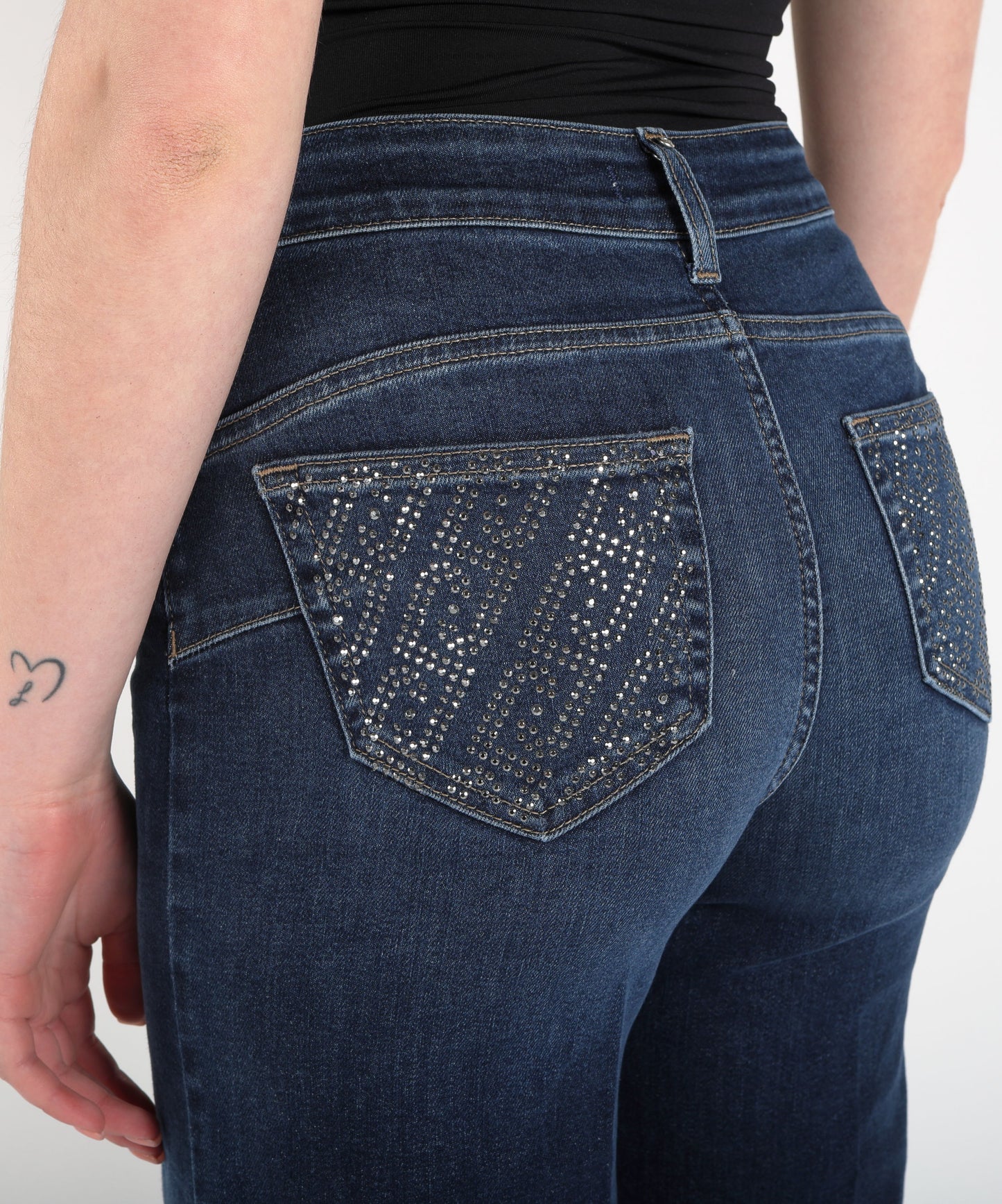 LIUJO denim Jeans flare con strass