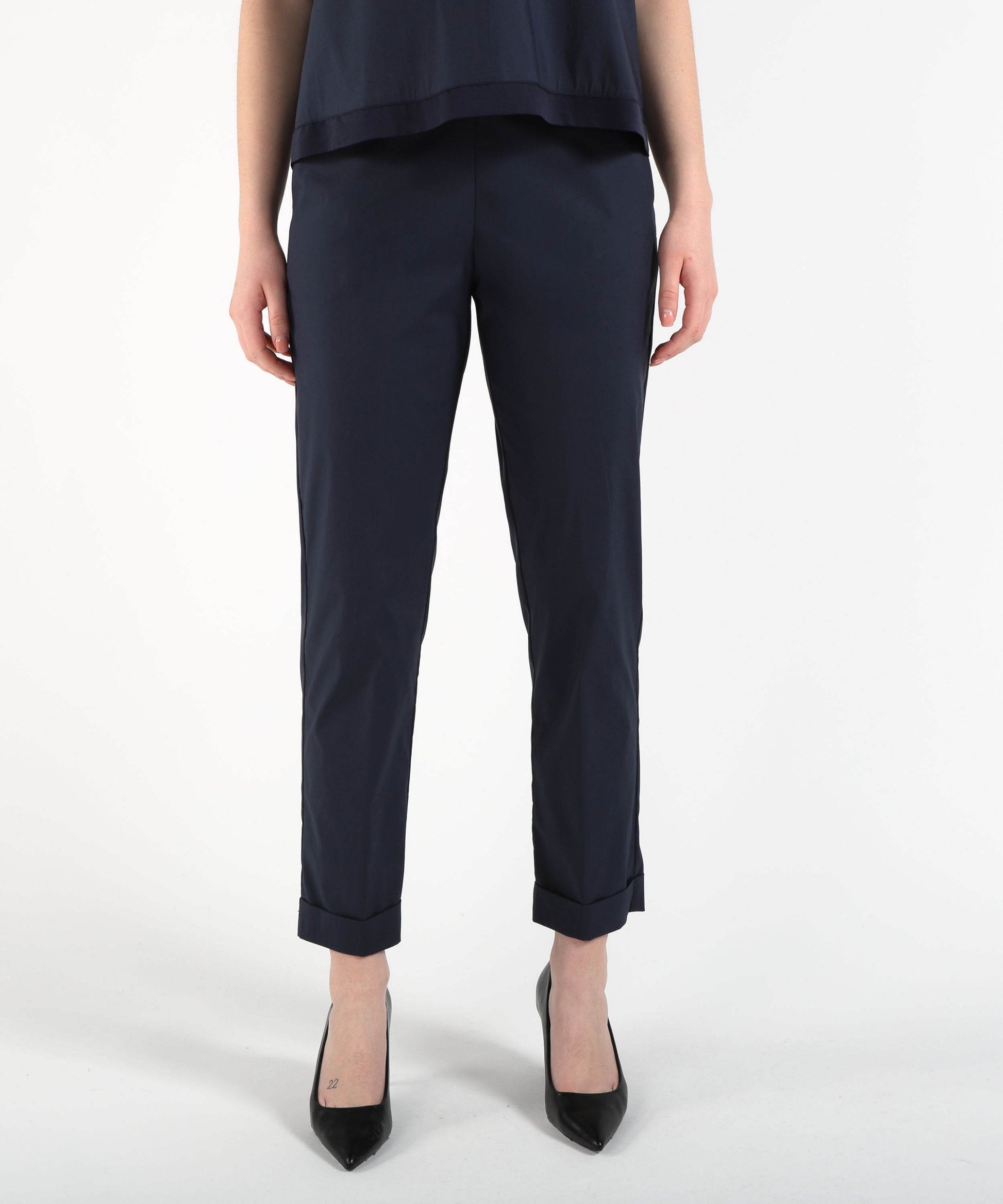 Trousers VOLPATO Cigarette Pants with Cuffs Blu | VOLPATO