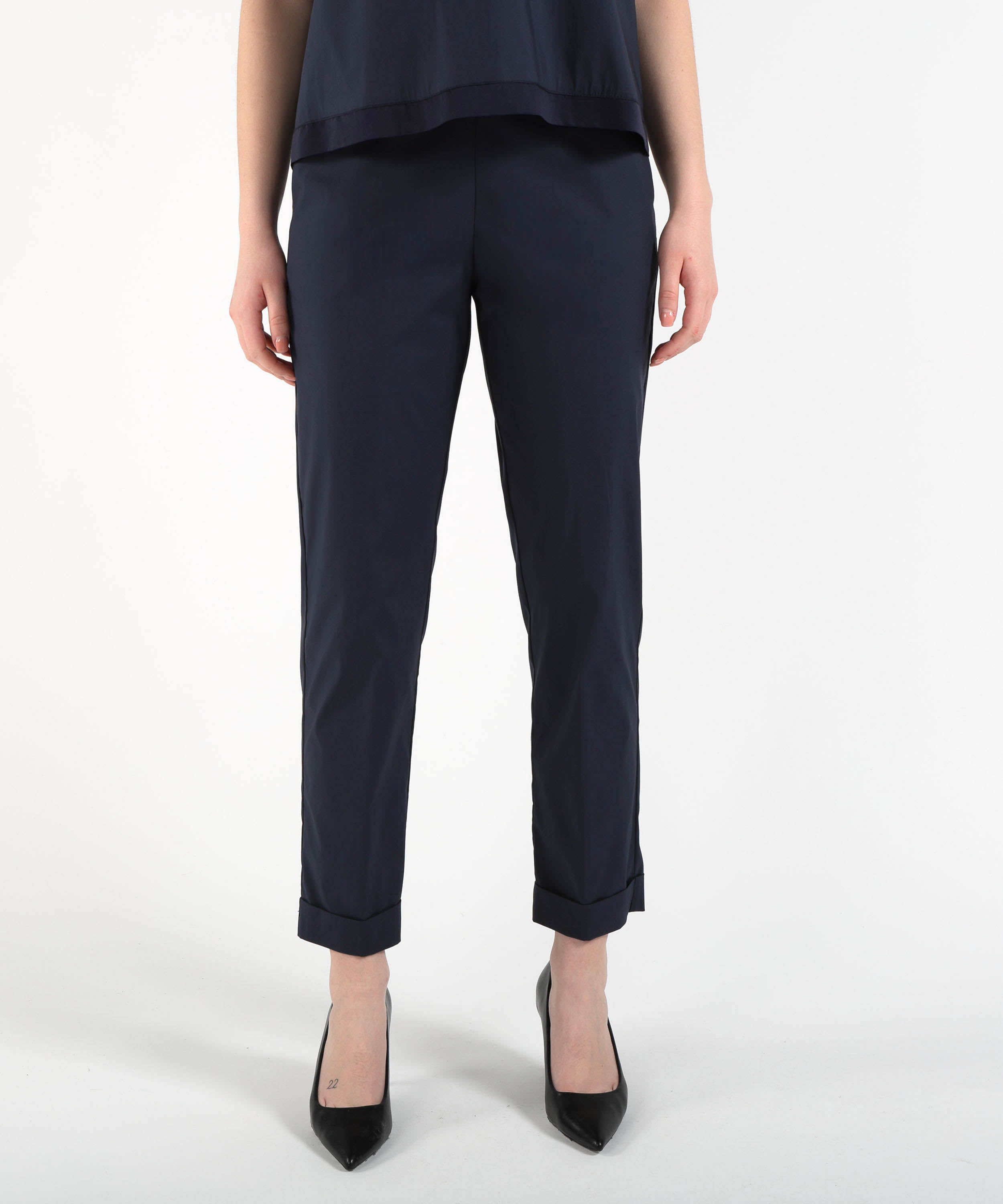 Trousers VOLPATO Cigarette Pants with Cuffs Blu | VOLPATO