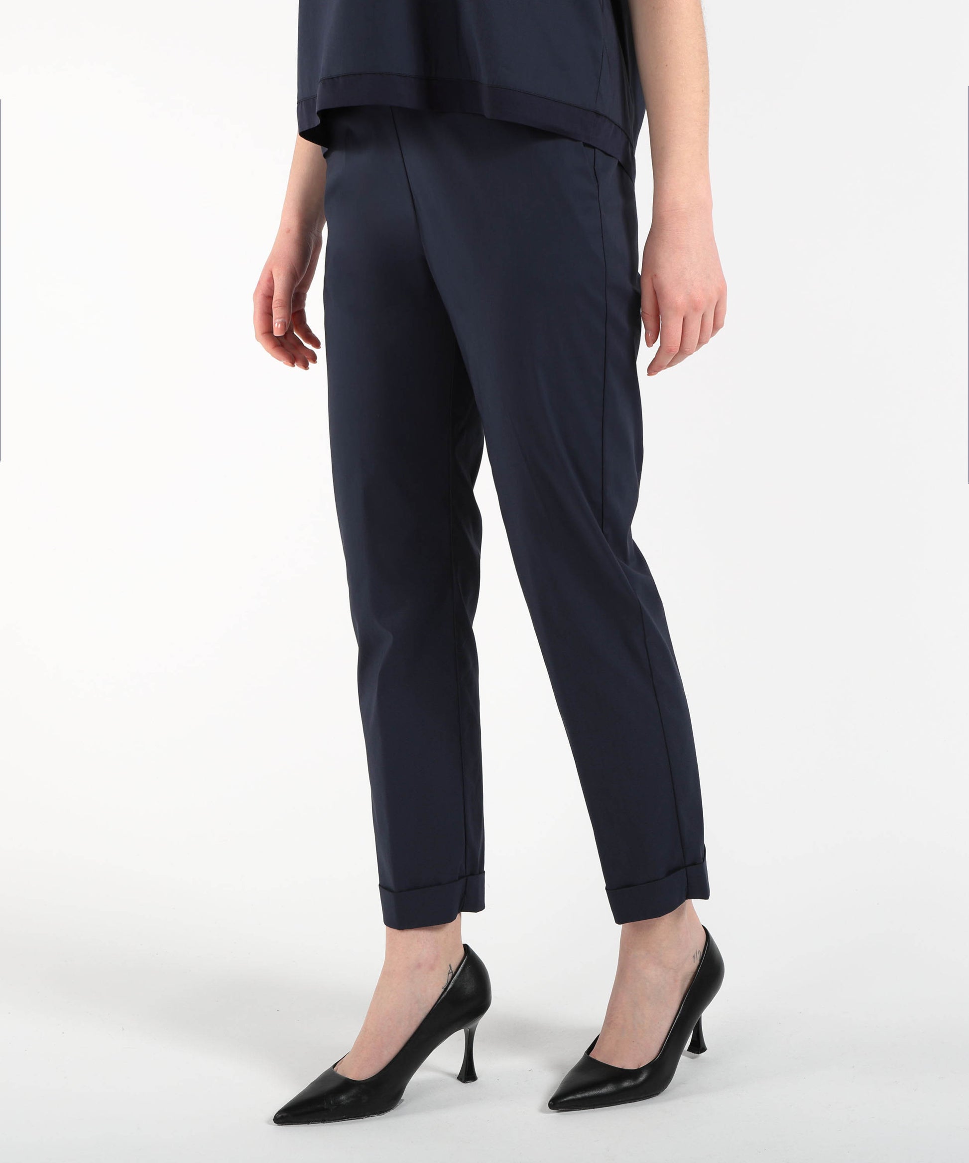 Trousers VOLPATO Cigarette Pants with Cuffs Blu | VOLPATO