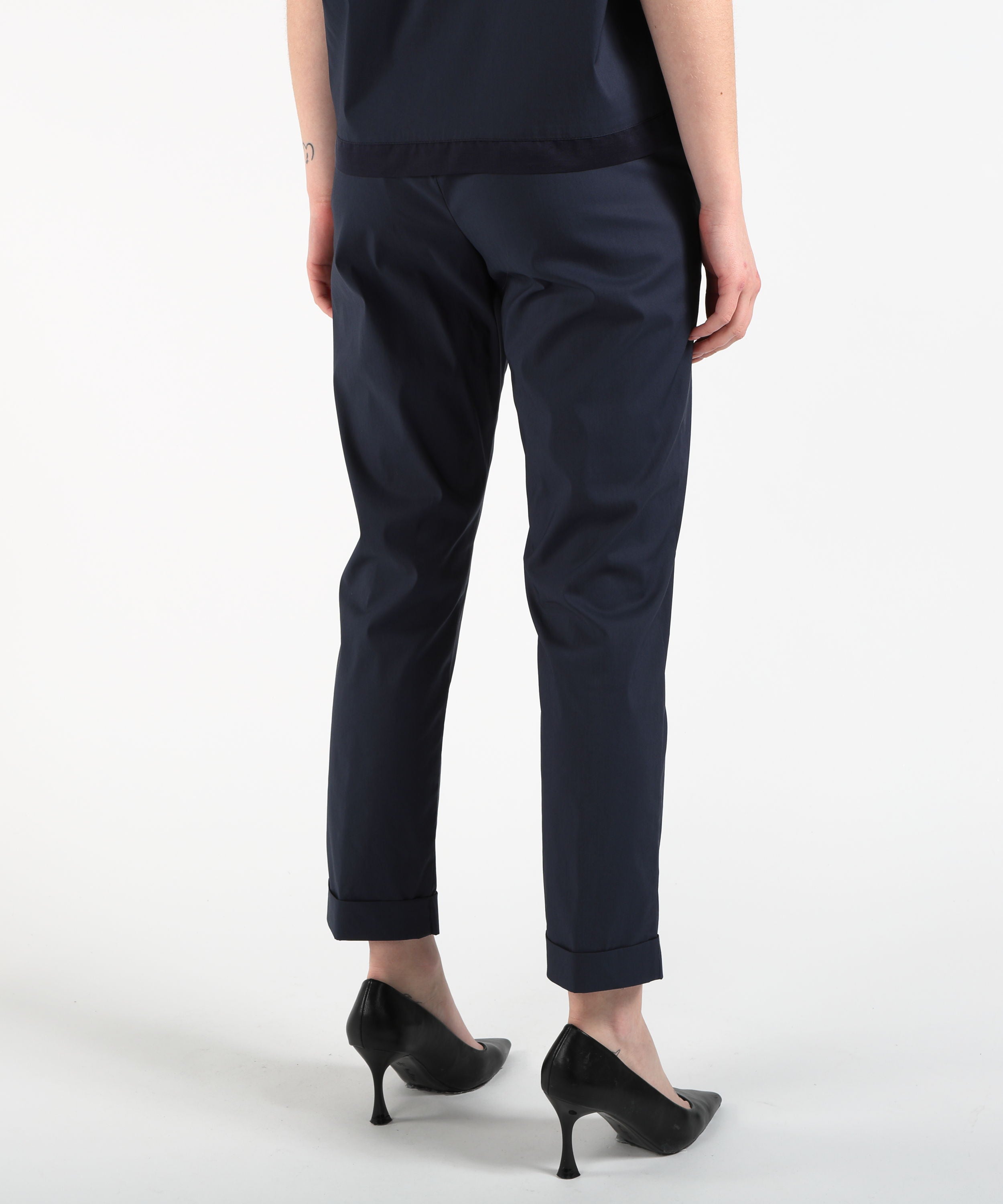 Trousers VOLPATO Cigarette Pants with Cuffs Blu | VOLPATO