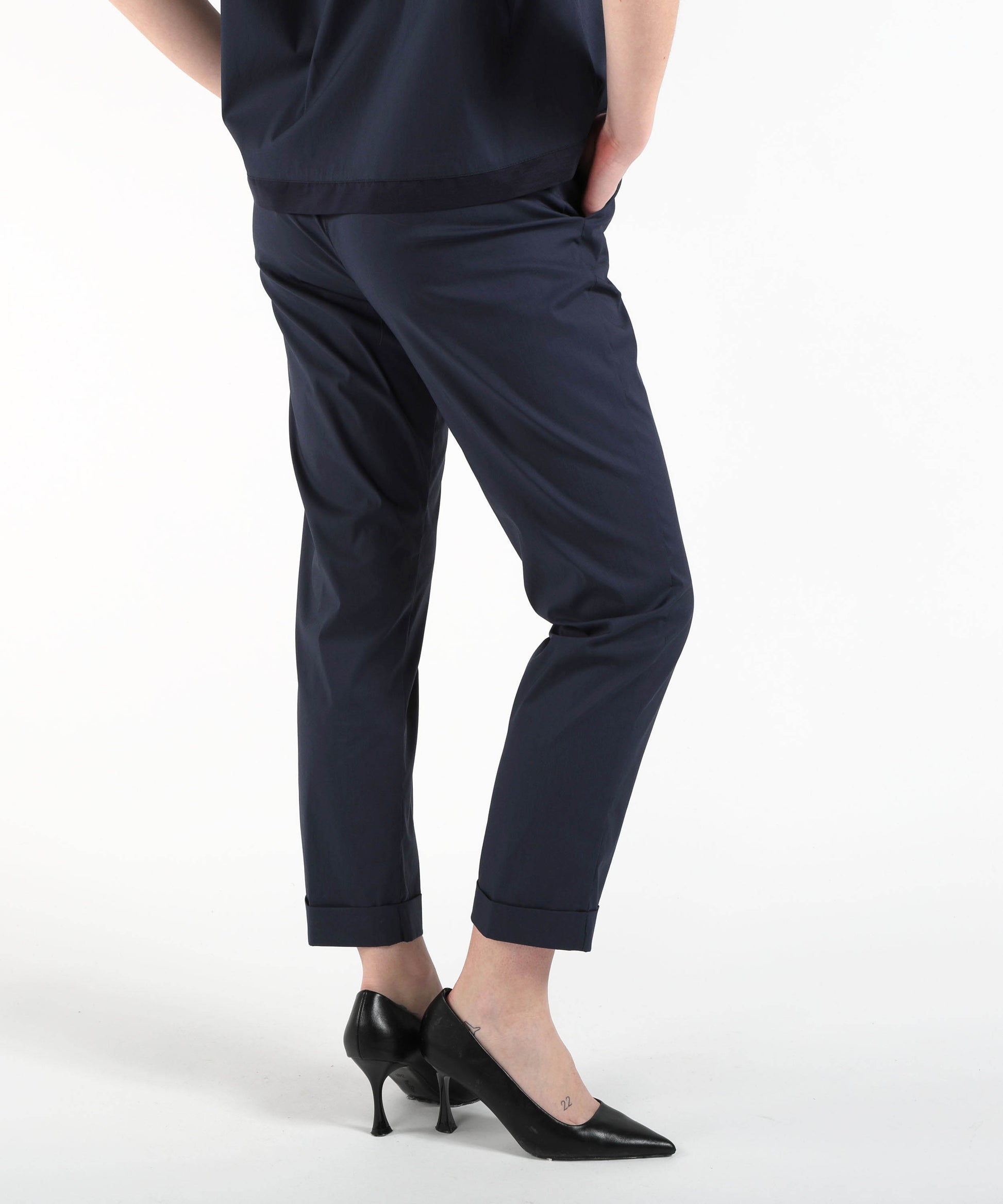 Trousers VOLPATO Cigarette Pants with Cuffs Blu | VOLPATO