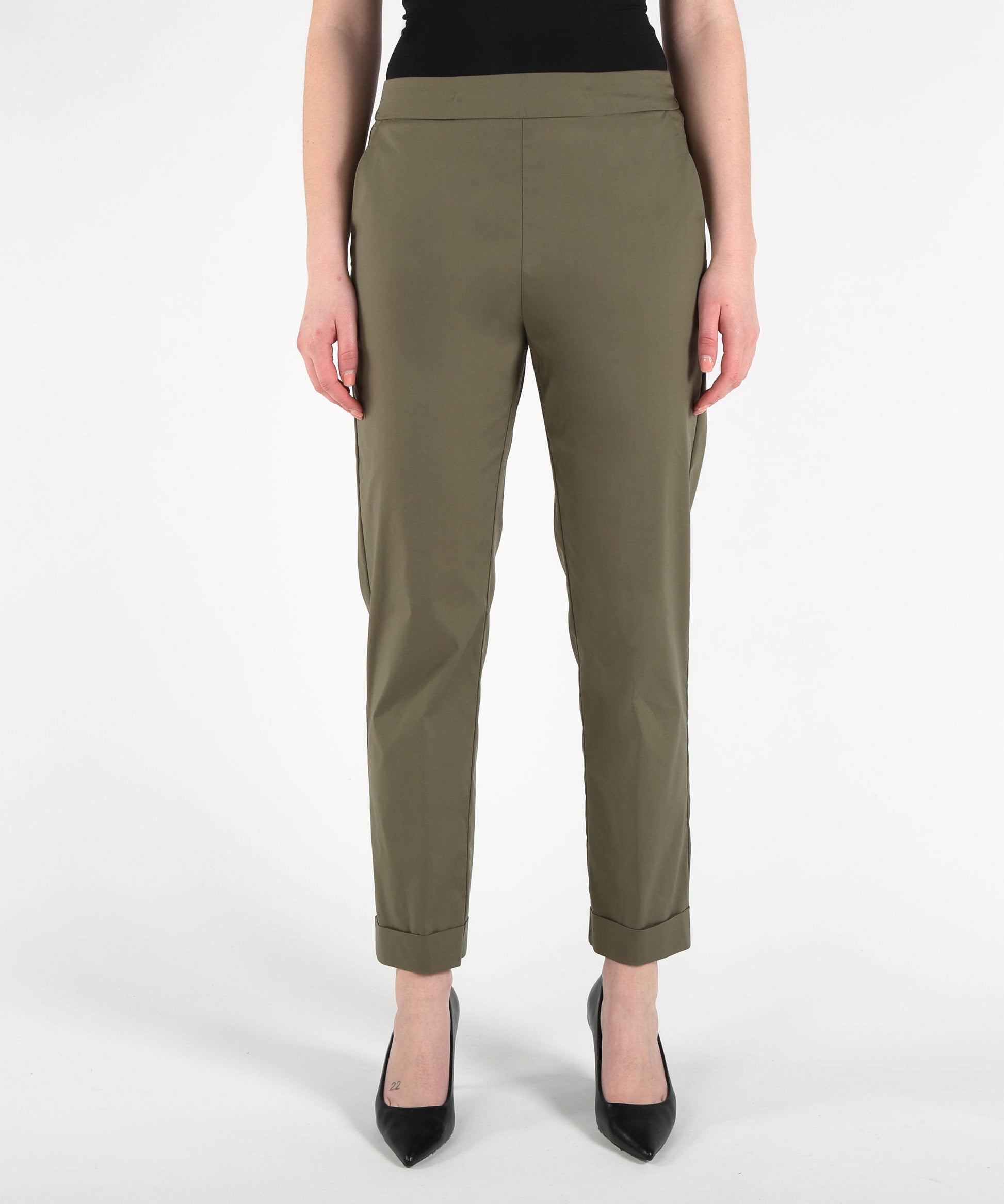 Pantaloni VOLPATO Pantaloni a Sigaretta con Risvolto Verde | VOLPATO