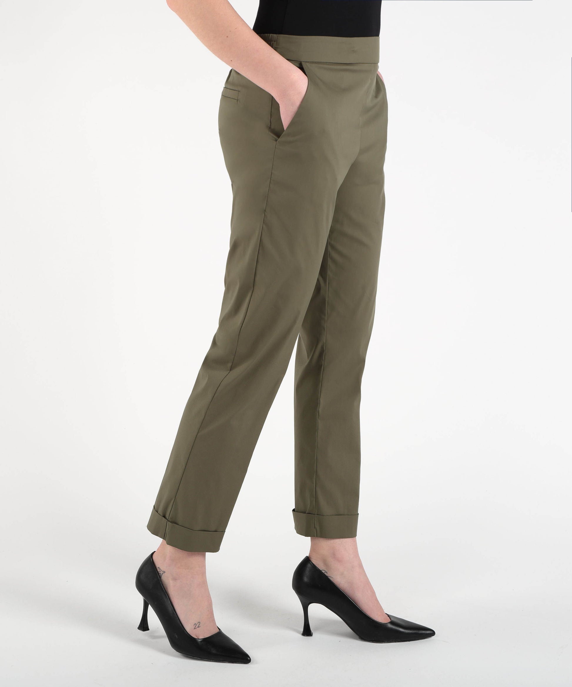 Pantaloni VOLPATO Pantaloni a Sigaretta con Risvolto Verde | VOLPATO