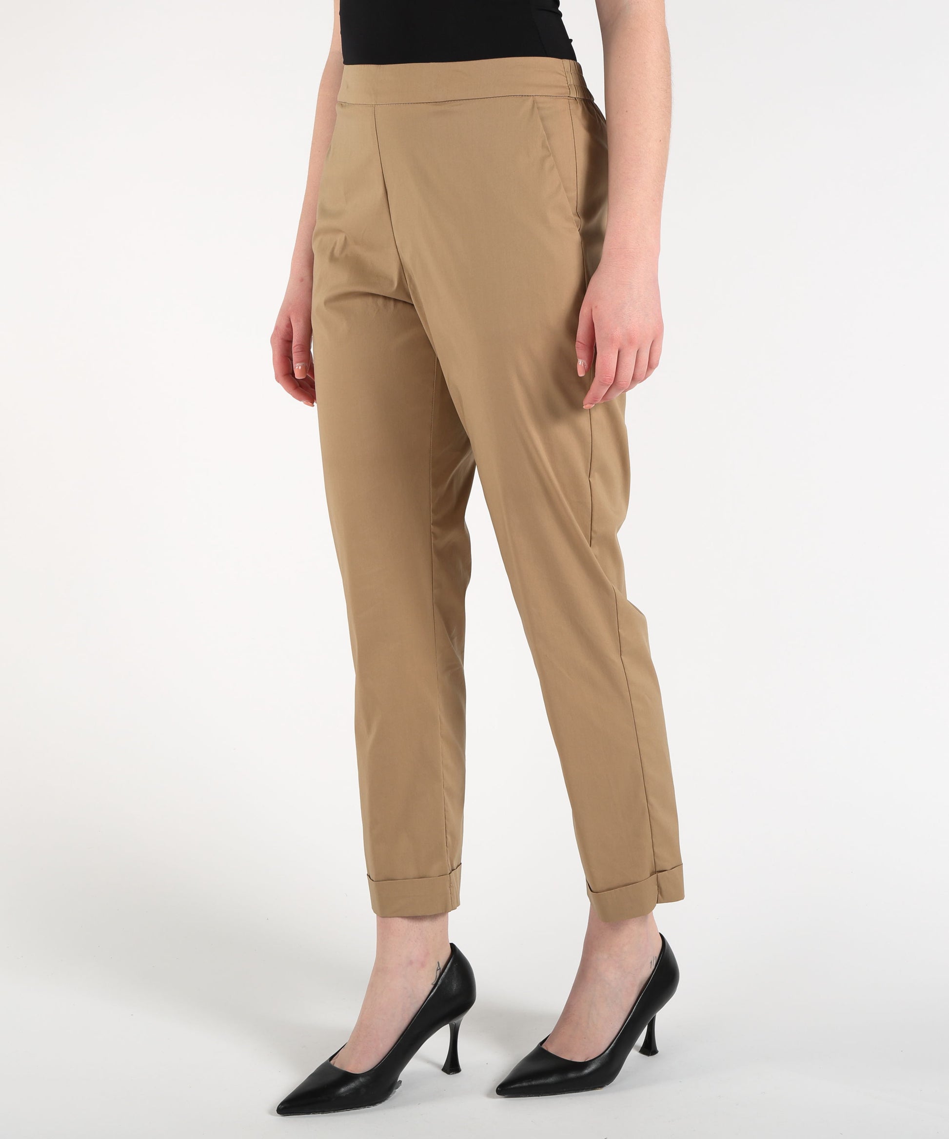Trousers VOLPATO Cigarette Pants with Cuffs Sabbia | VOLPATO