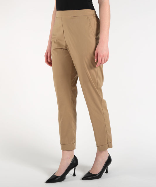Trousers VOLPATO Cigarette Pants with Cuffs Sabbia | VOLPATO